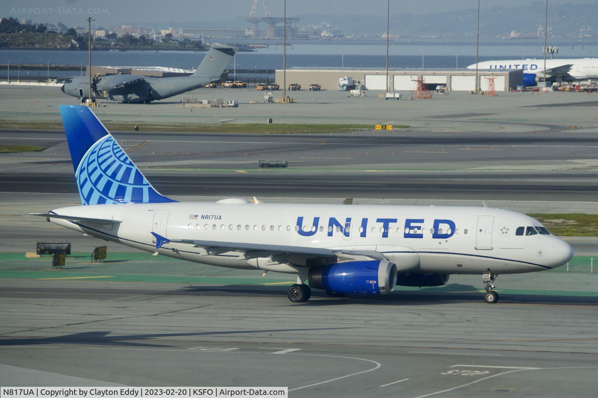 N817UA, 1998 Airbus A319-131 C/N 873, SFO 2023.