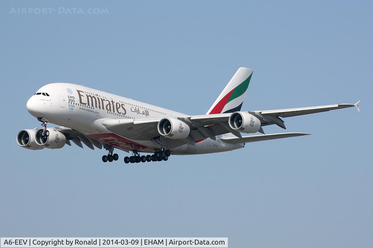 A6-EEV, 2013 Airbus A380-861 C/N 150, at spl
