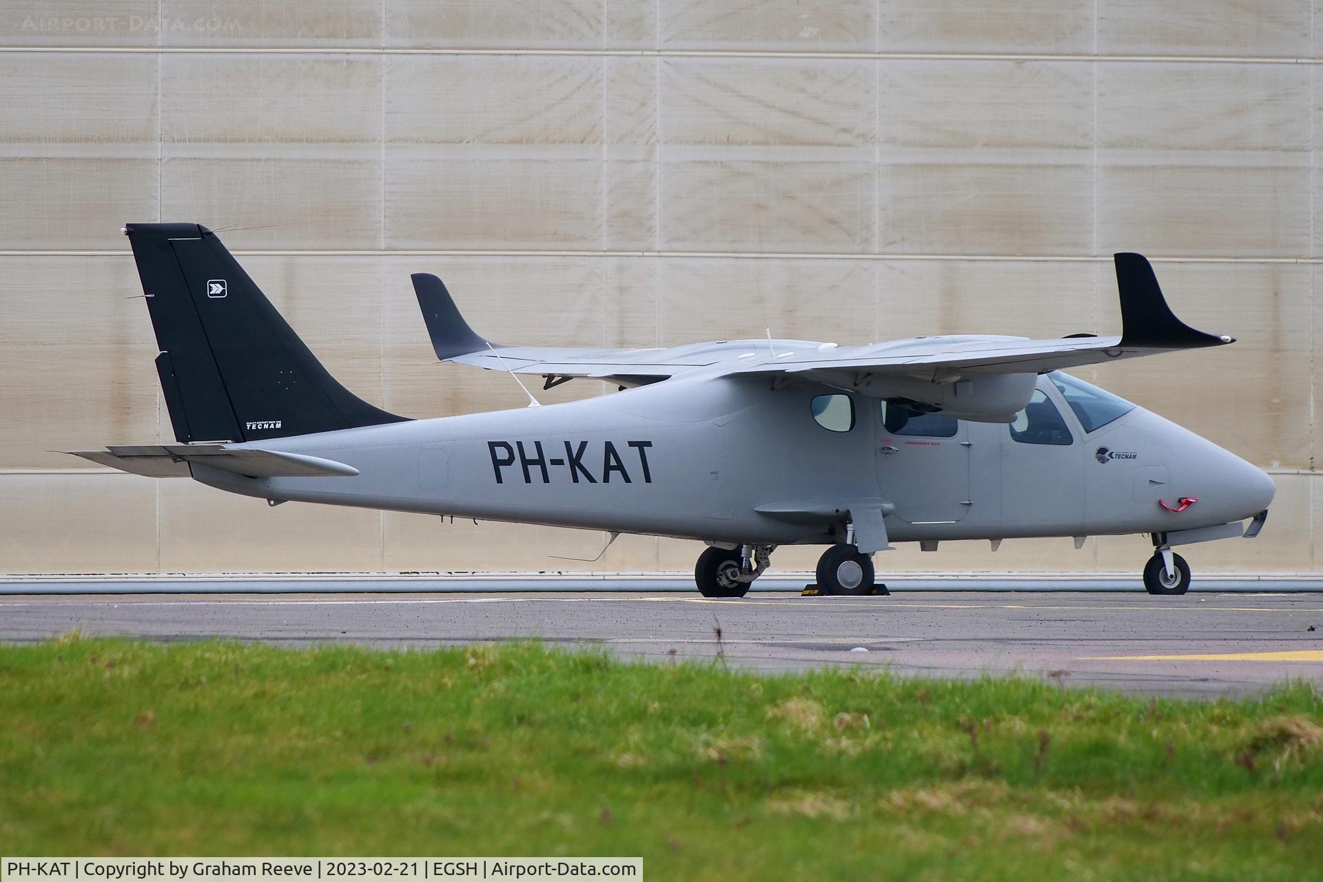 PH-KAT, Tecnam P-2006T C/N 317, Parked at Norwich.