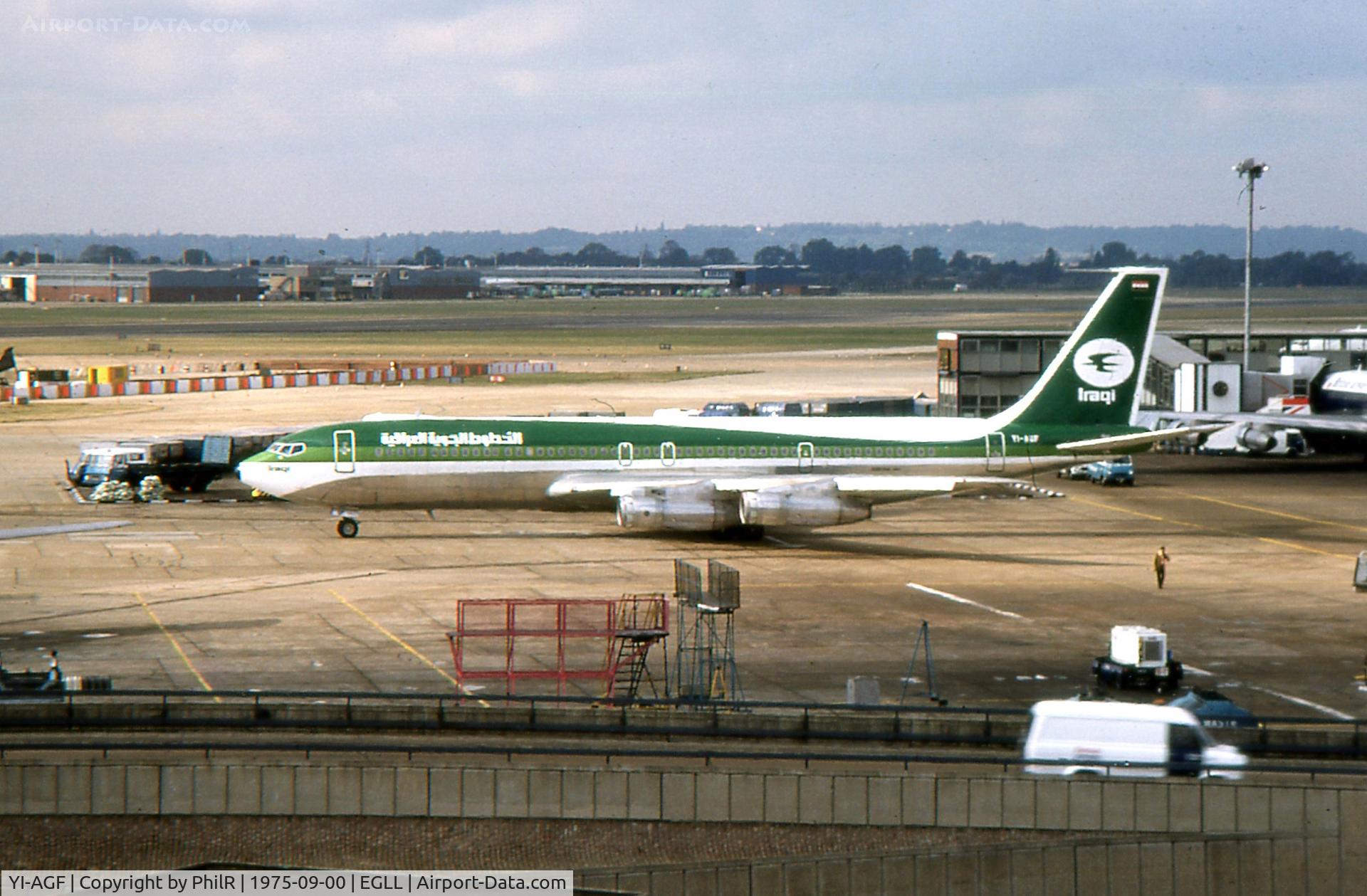 YI-AGF, 1974 Boeing 707-370C C/N 20890, YI-AGF 1974 B707-320 Iraqi Airways LHR