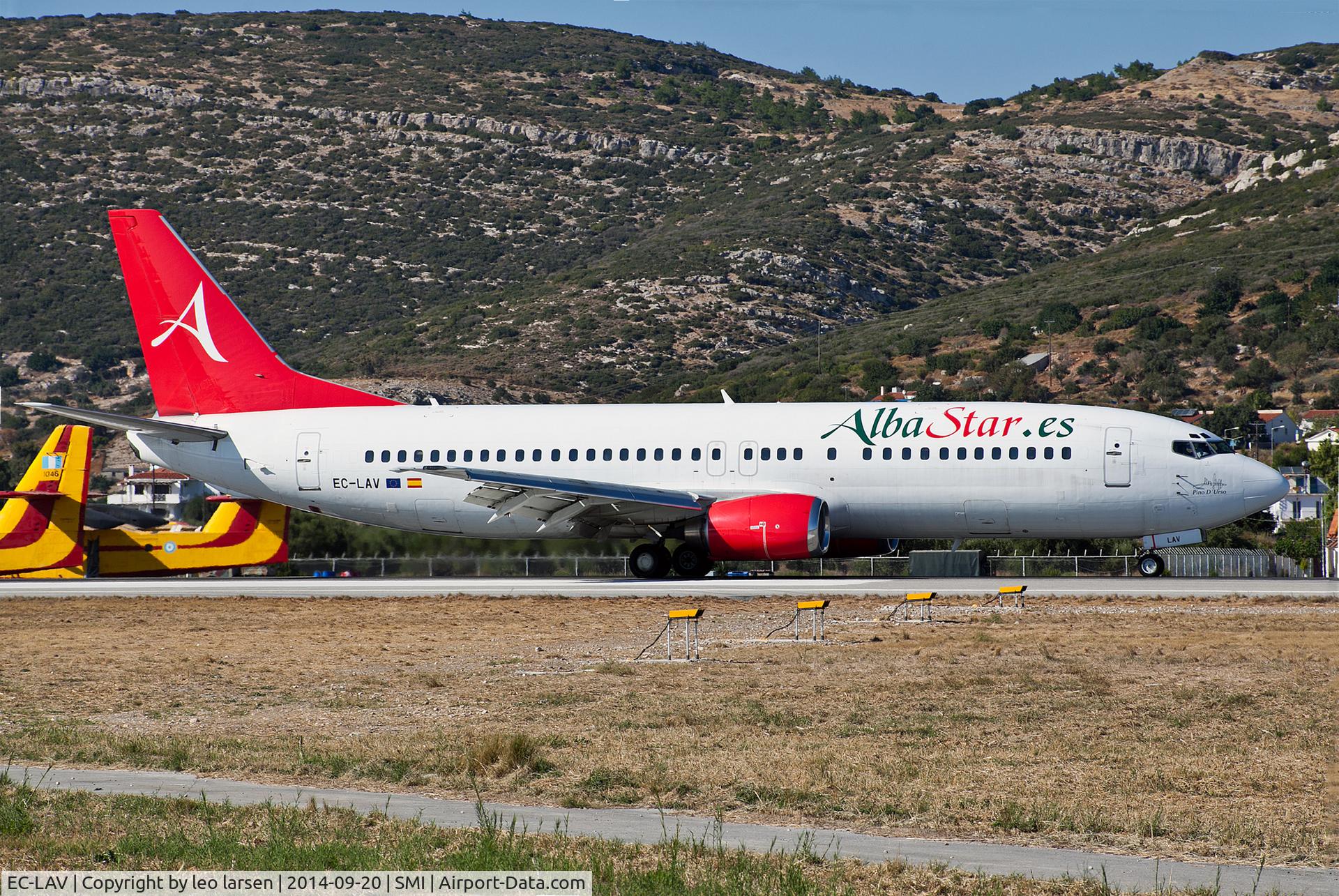 EC-LAV, 1989 Boeing 737-408 C/N 24352, Samos 20.9.2014