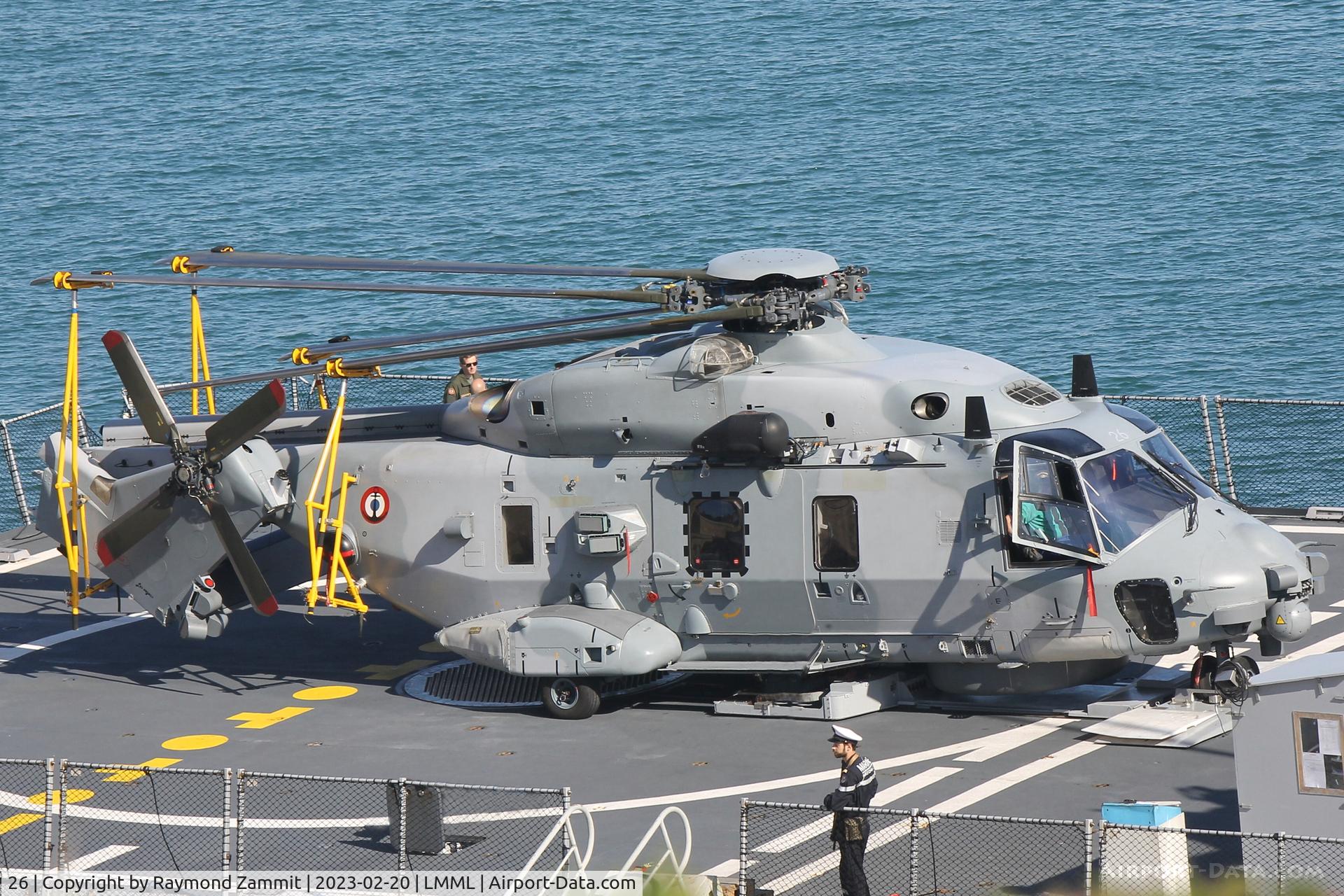 26, NH Industries NH90 C/N 1397, NH90 26 (F-ZKCP) French Navy aboard FS Alsace while on visit in the Malta Grand Harbour.