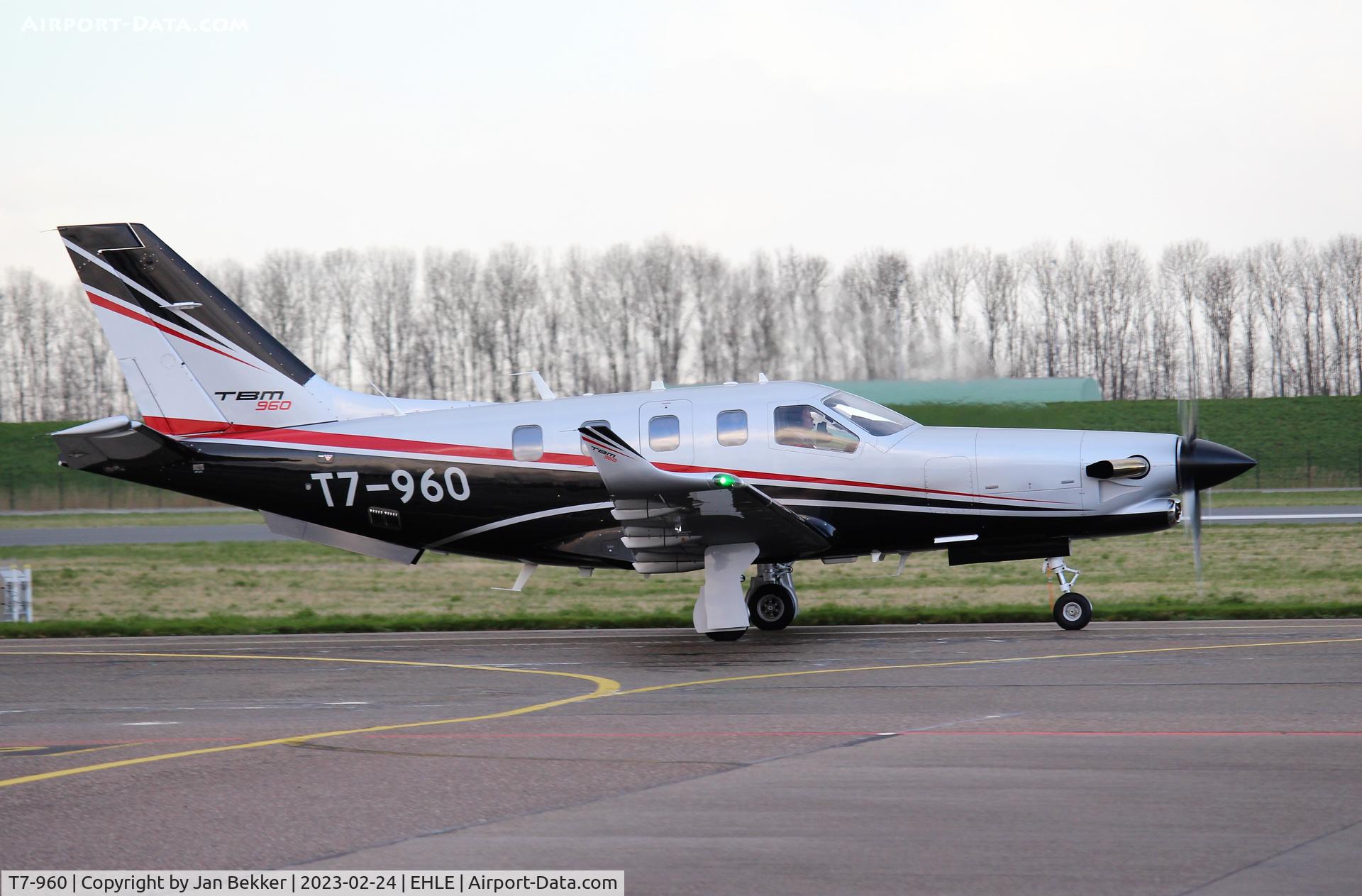 T7-960, 2022 Daher TBM-960 C/N 1414, Arriving from Rennes at Lelystad Airport in the late afternoon