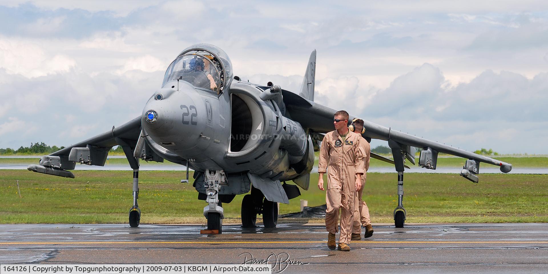 164126, McDonnell Douglas AV-8B Harrier II C/N 202, Firing up the demo jet