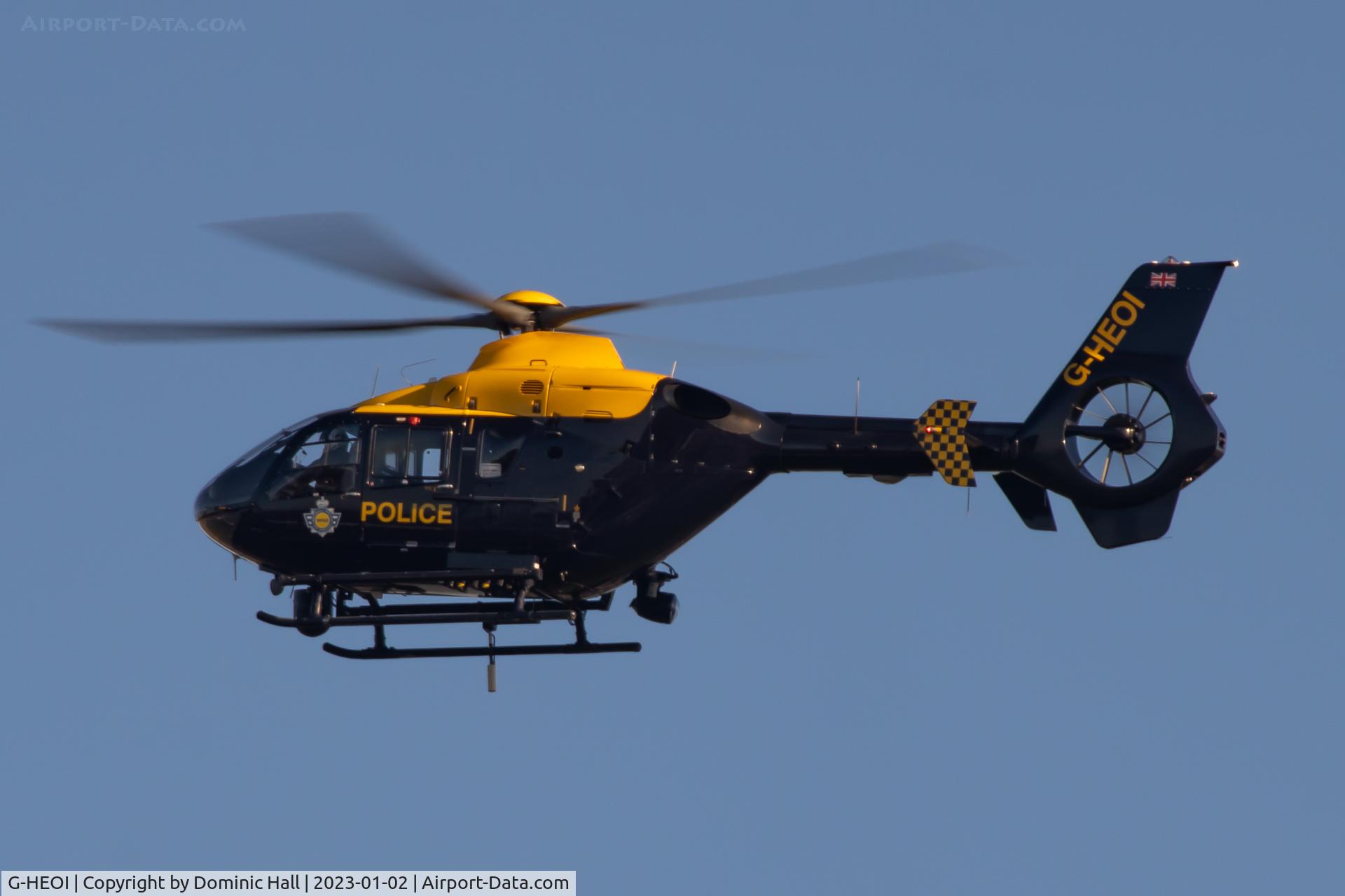 G-HEOI, 2009 Eurocopter EC-135P-2+ C/N 0825, Hovering over playing fields in South Bristol