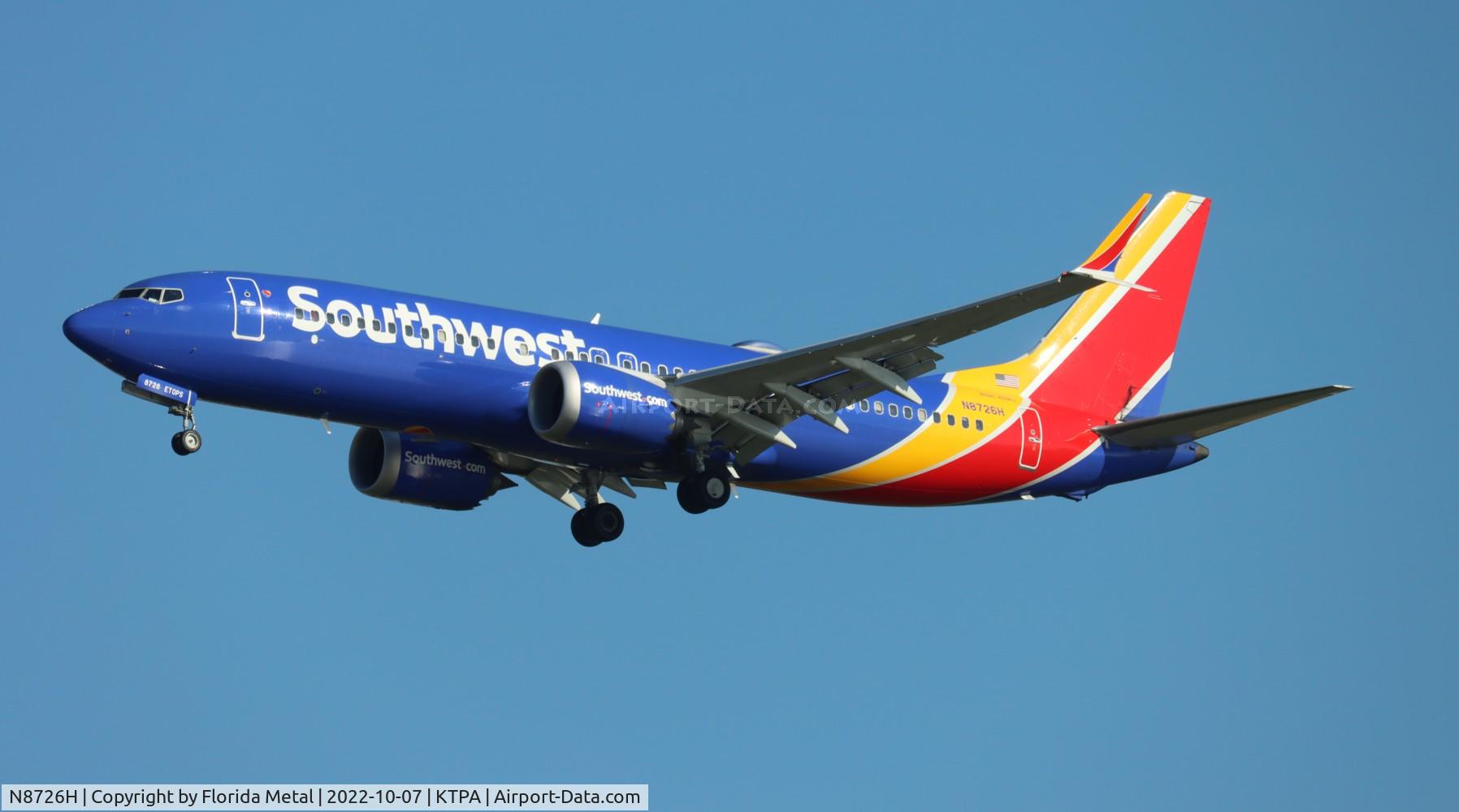 N8726H, 2018 Boeing 737-8 MAX C/N 42573, TPA 2022