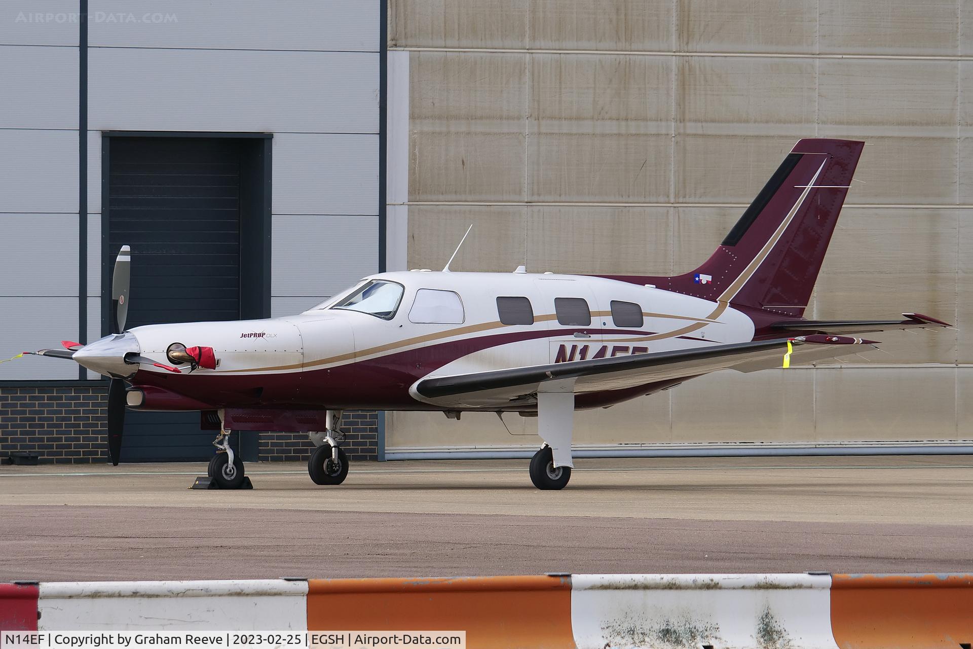 N14EF, 1988 Piper PA-46-350P Malibu Mirage C/N 4622009, Parked at Norwich.