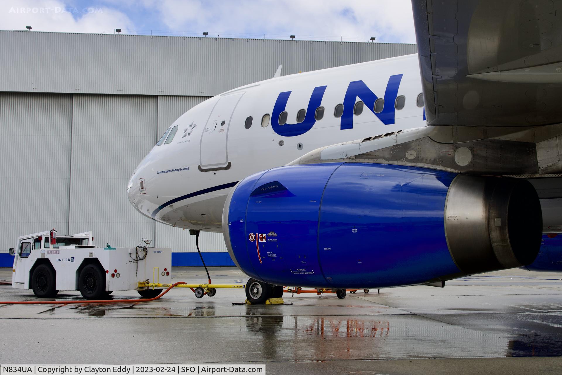 N834UA, 2001 Airbus A319-131 C/N 1420, IAE V2500 SFO 2023.