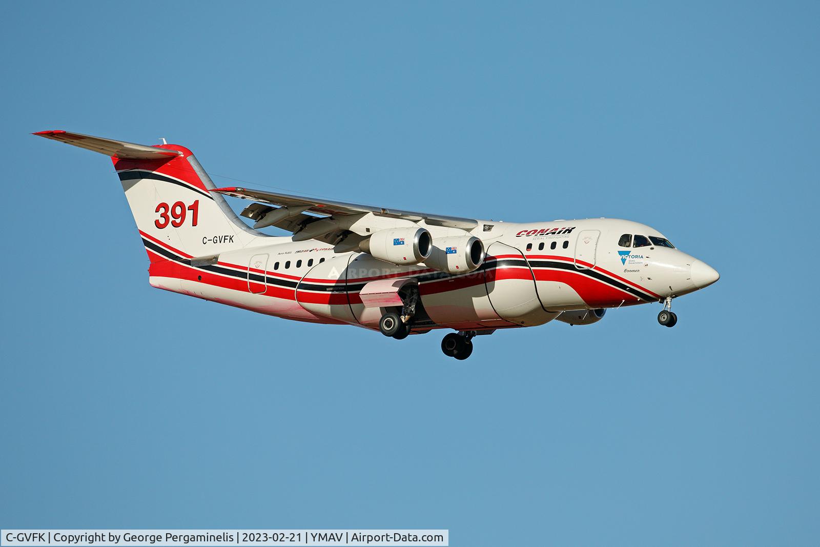 C-GVFK, 1995 British Aerospace Avro 146-RJ85 C/N E.2268, Returning from a fire fighting sortie.