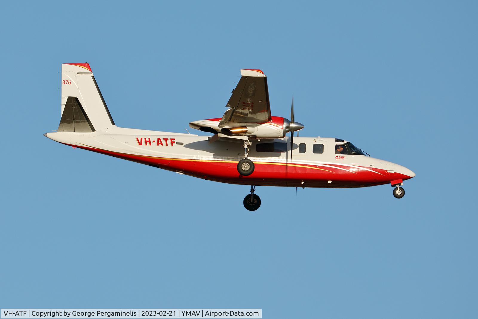 VH-ATF, 1974 Rockwell 690A Turbo Commander Turbo Commander C/N 11158, Returning from a fire fighting sortie.