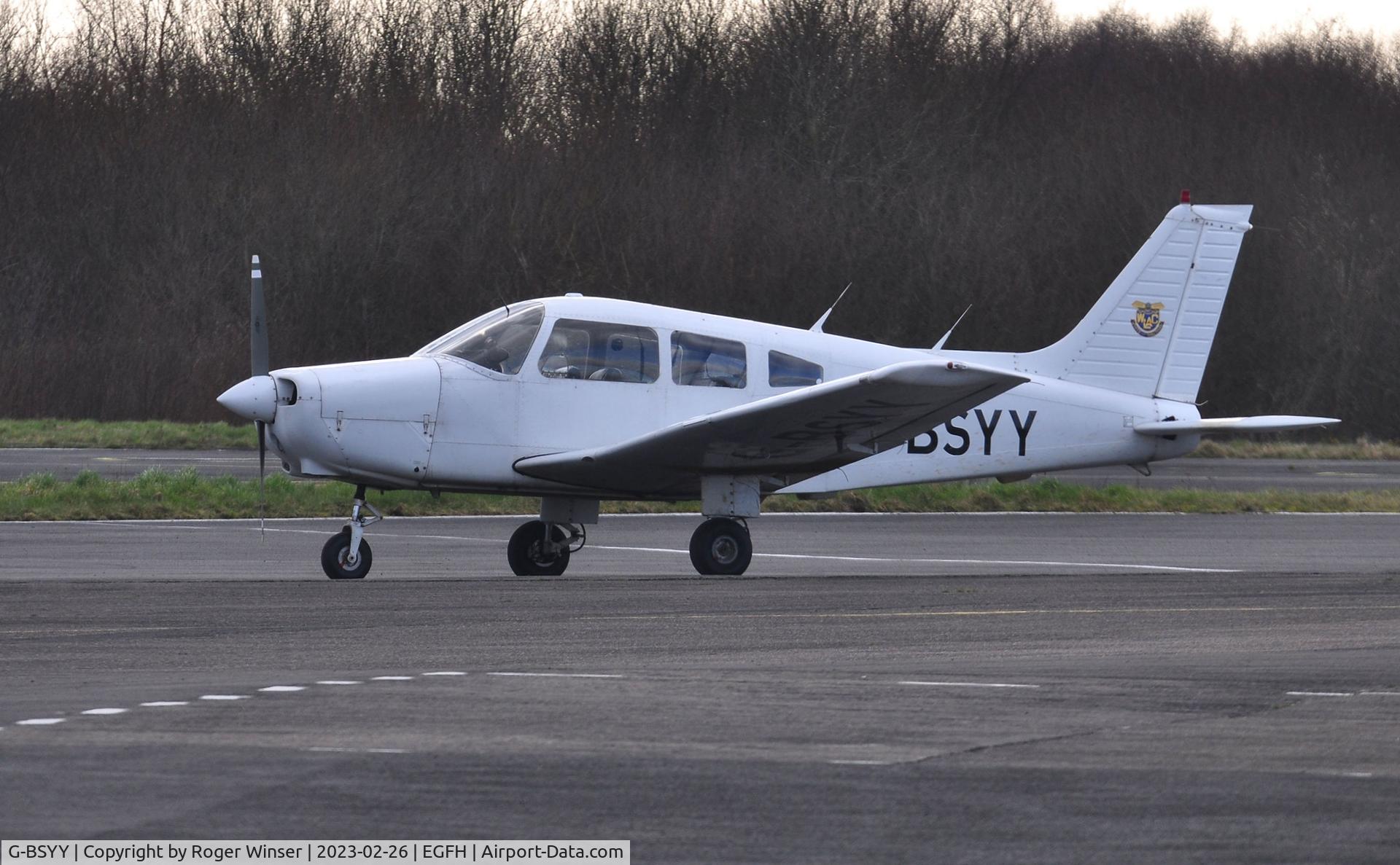 G-BSYY, 1986 Piper PA-28-161 Cherokee Warrior II C/N 2816009, Visiting Warrior II.