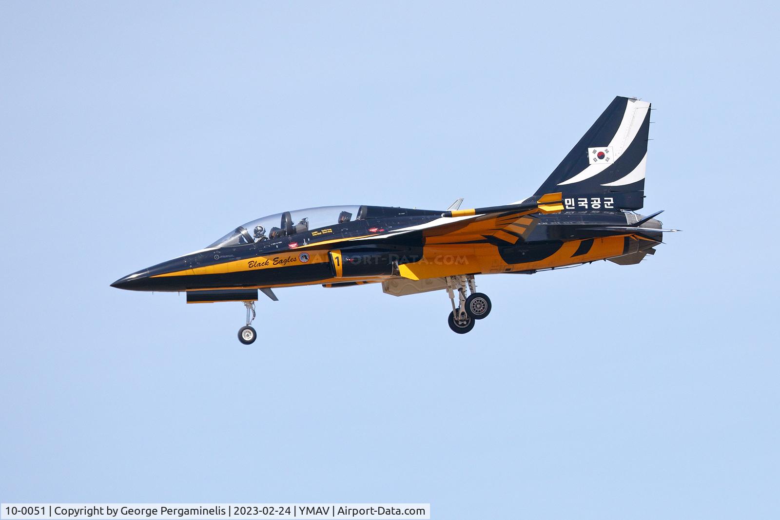 10-0051, 2010 Korean Aerospace Industries T-50B Golden Eagle C/N KA-051, Practicing for the Australian International Airshow 2023.