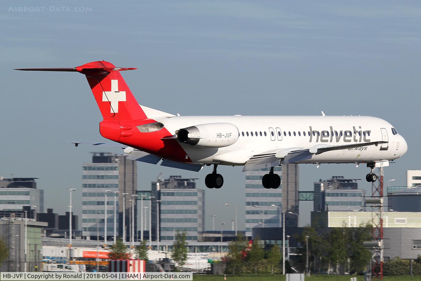 HB-JVF, 1993 Fokker 100 (F-28-0100) C/N 11466, at spl