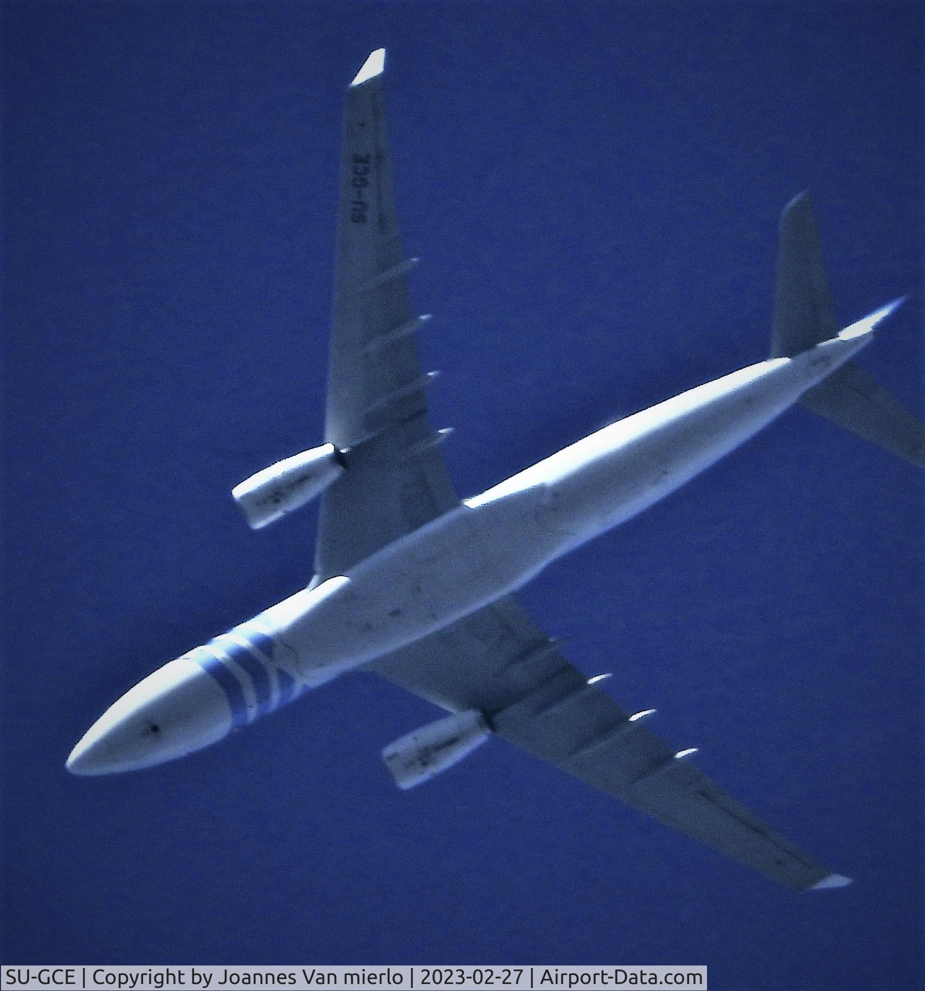 SU-GCE, 2004 Airbus A330-243F C/N 600, Approaching Ostend over Ghent