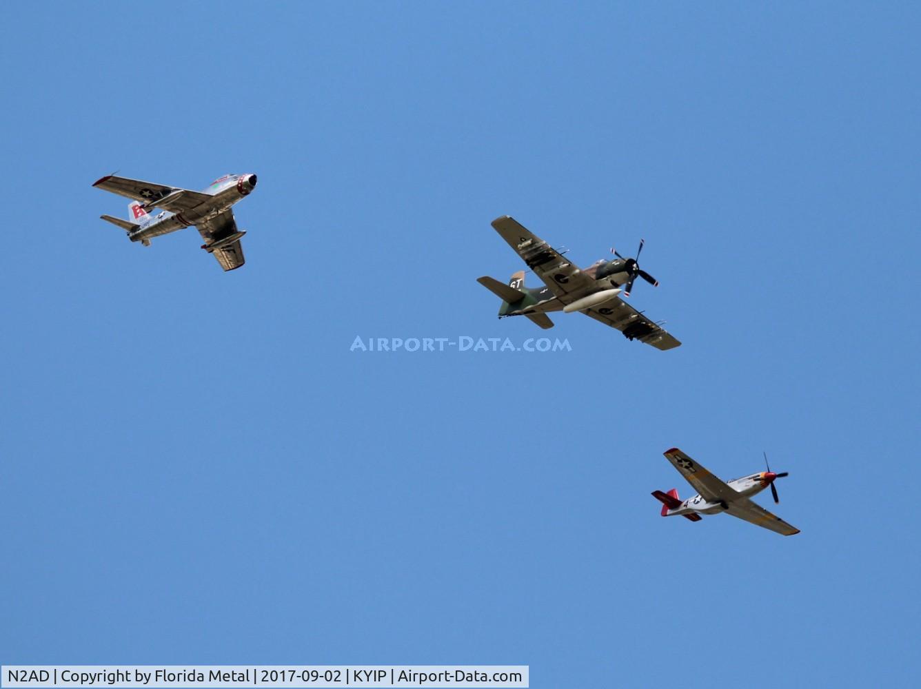 N2AD, 1947 Douglas AD-1 Skyraider C/N 09257/2085, 3 ship heritage flight zx