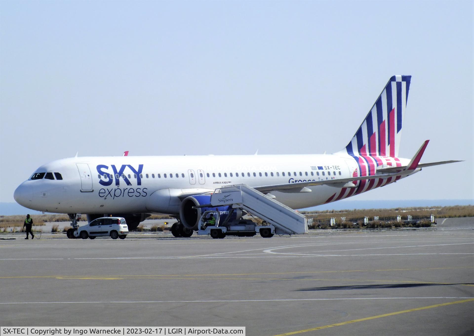 SX-TEC, 2020 Airbus A320-251N C/N 9566, Airbus A320-251N NEO of Sky express at Iraklio/Heraklion International Airport