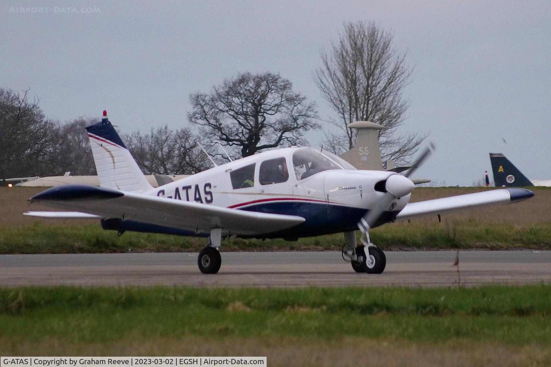 G-ATAS, 1964 Piper PA-28-180 Cherokee C/N 28-2137, On the ground at Norwich.