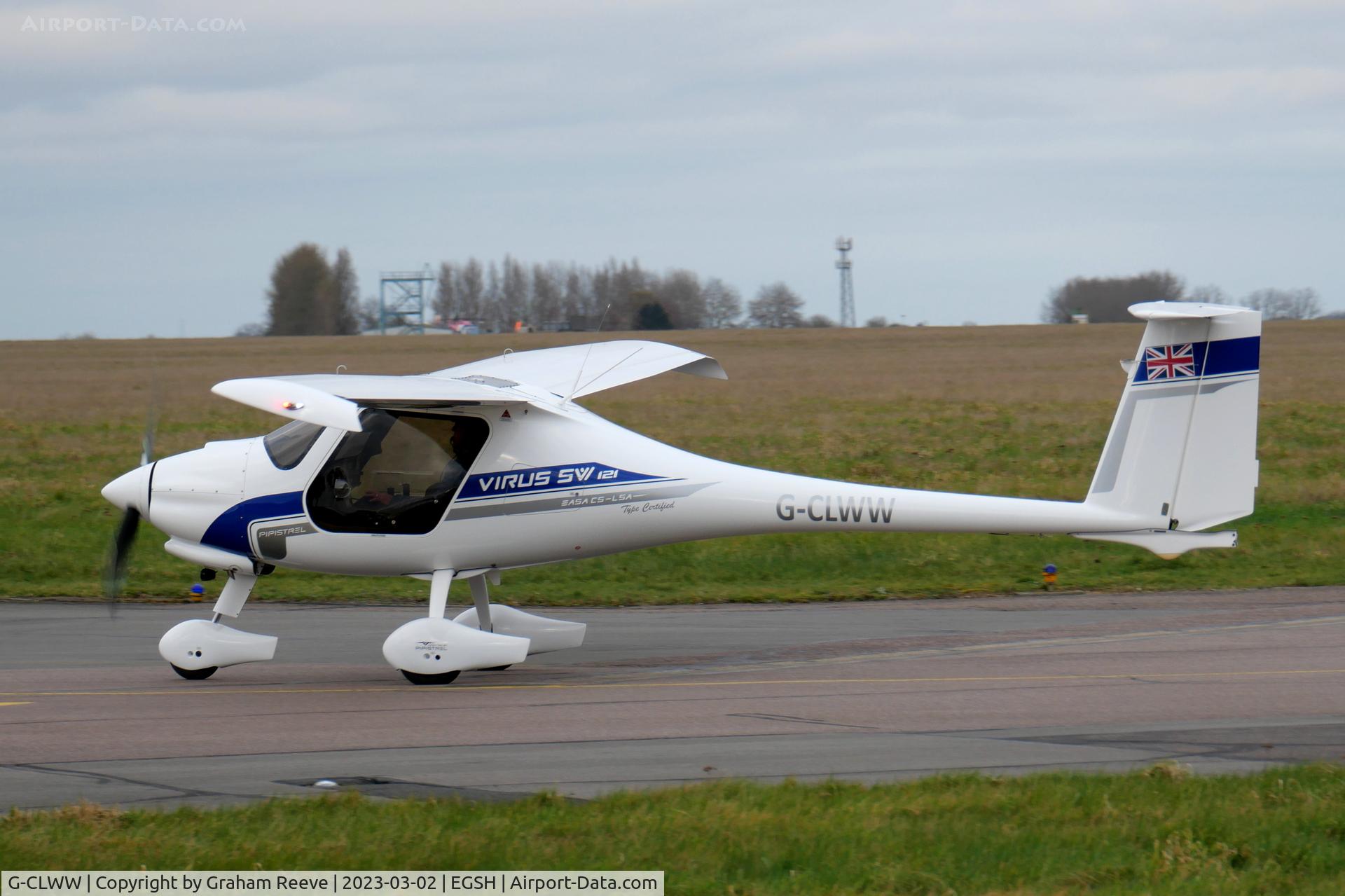 G-CLWW, 2020 Pipistrel Virus SW 121 C/N VSW1210074, Just landed at Norwich.