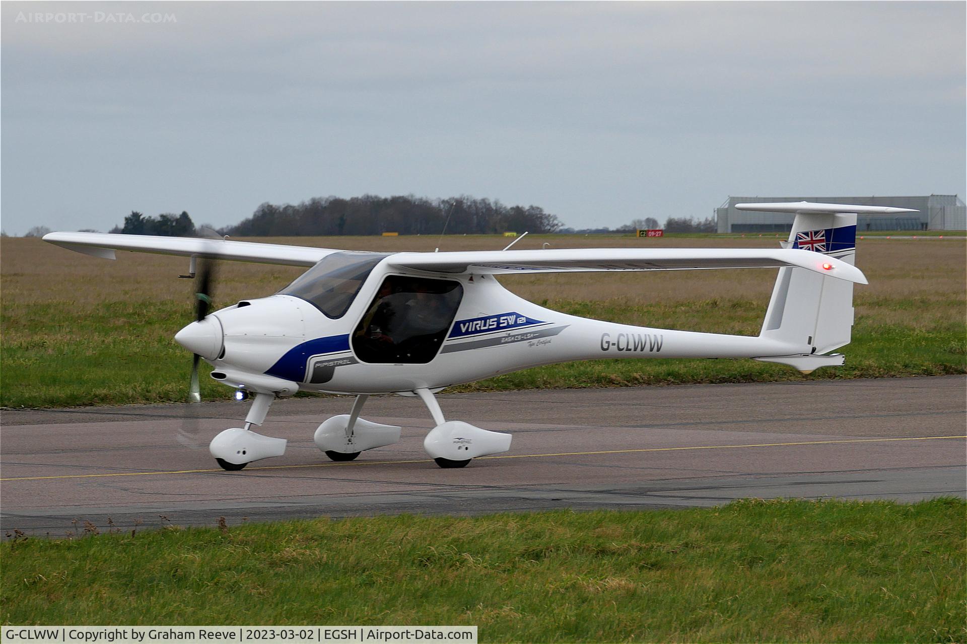 G-CLWW, 2020 Pipistrel Virus SW 121 C/N VSW1210074, Just landed at Norwich.