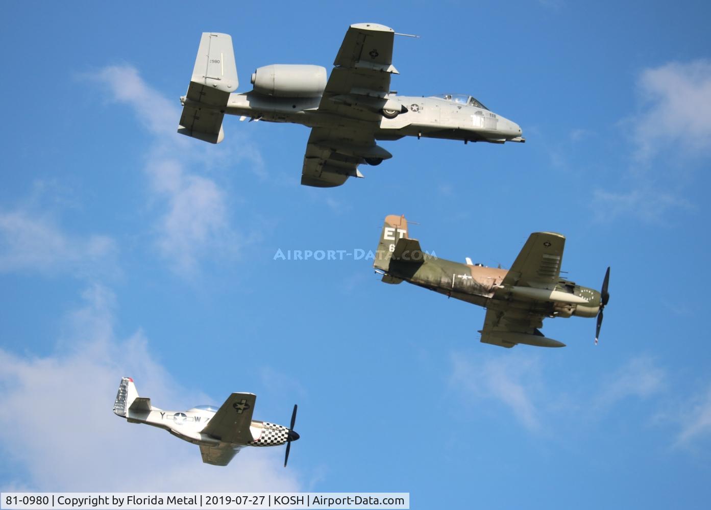 81-0980, 1980 Fairchild Republic A-10A Thunderbolt II C/N A10-0675, 3 ship heritage flight zx