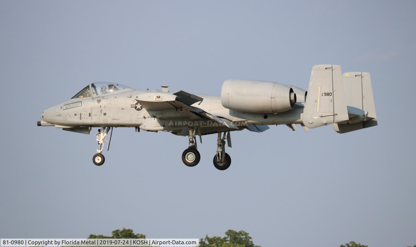 81-0980, 1980 Fairchild Republic A-10A Thunderbolt II C/N A10-0675, USAF A-10 zx