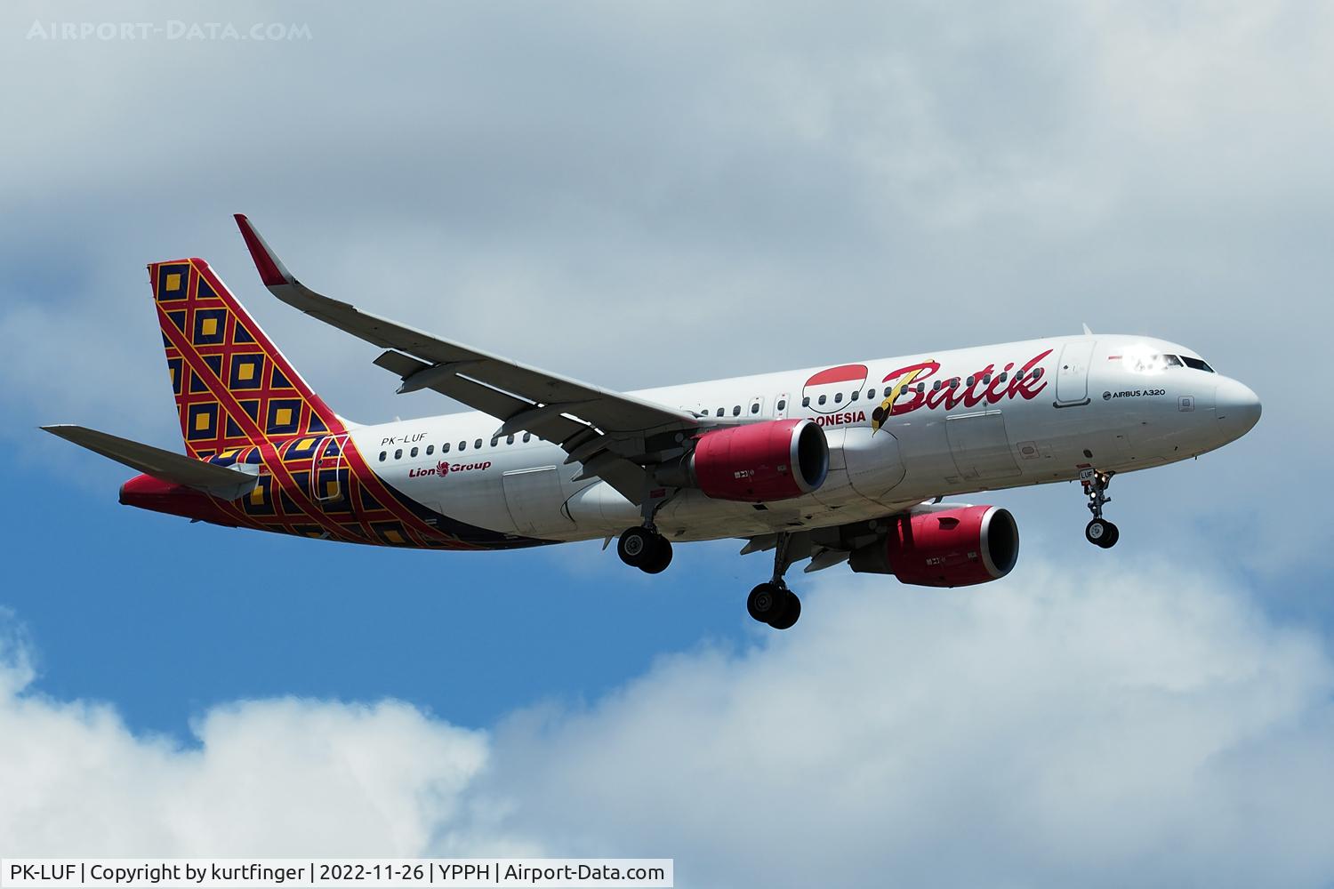 PK-LUF, 2016 Airbus A320-214 C/N 7223, Airbus A320-214 cn 7225. Batik Air PK-LUF rwy24 YPPH 26 November 2022
