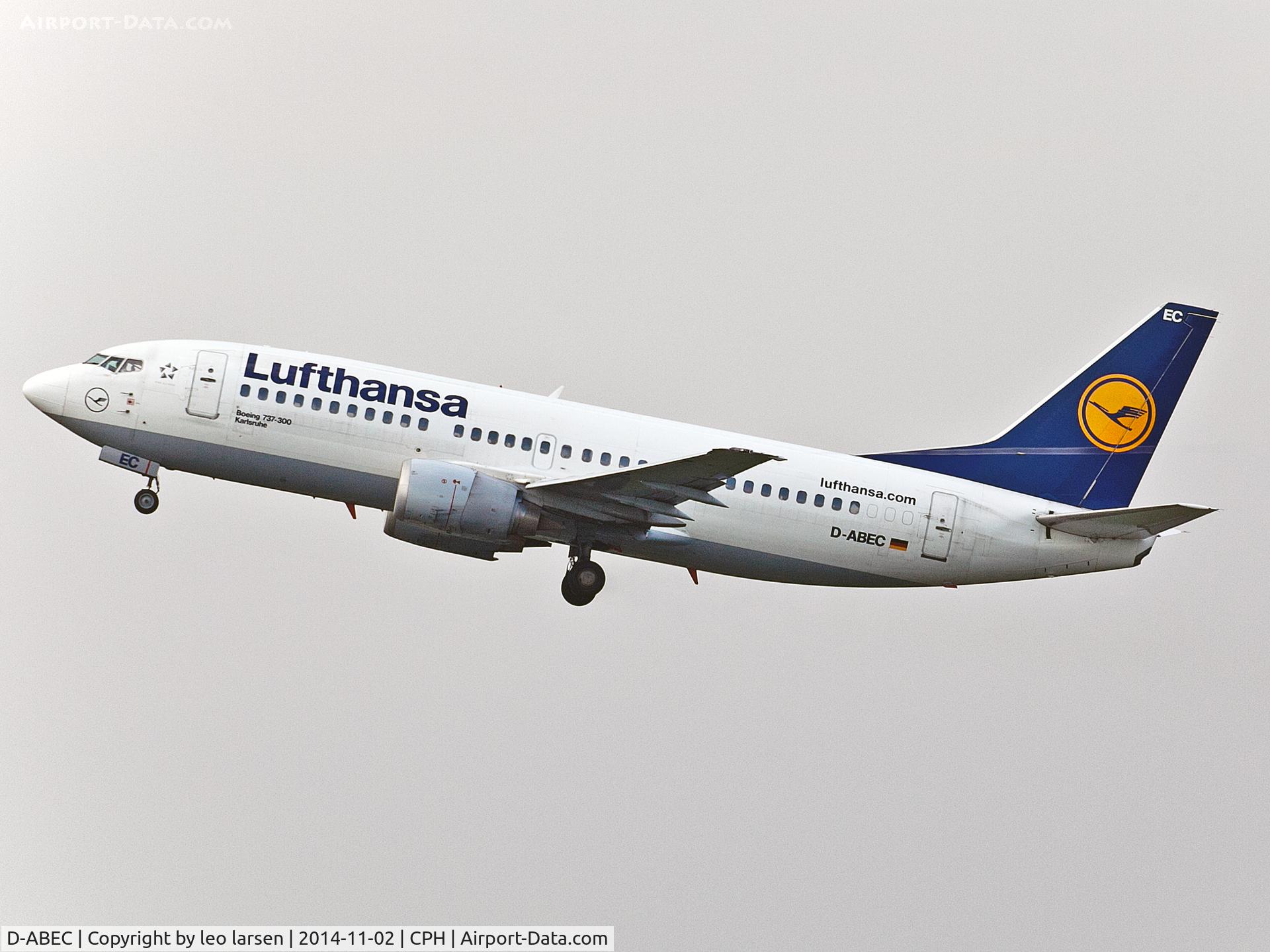D-ABEC, 1991 Boeing 737-330 C/N 25149, Copenhagen 2.11.2014