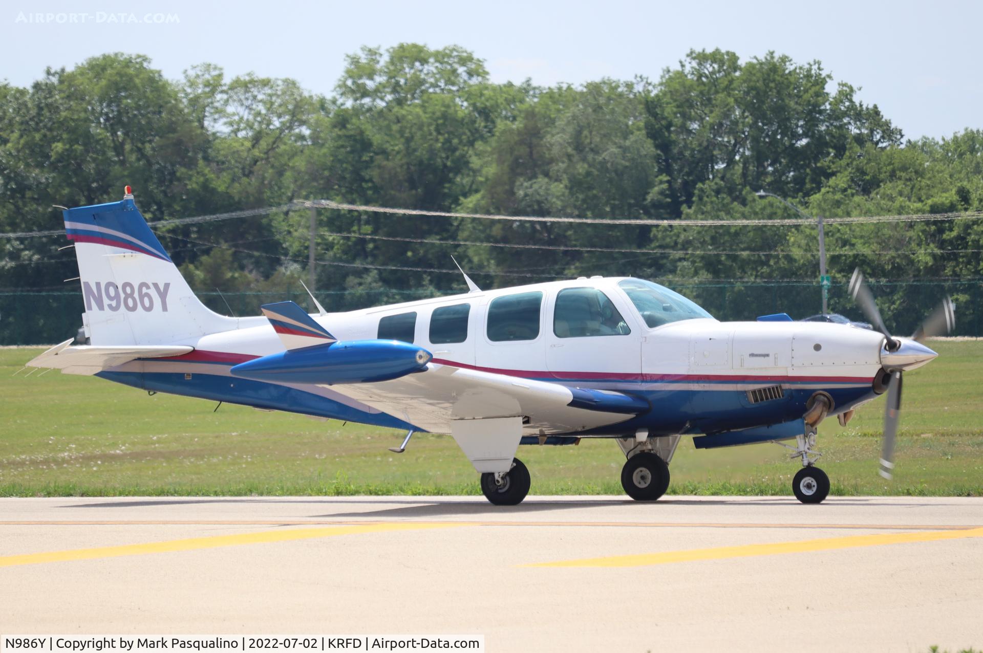 N986Y, 1985 Beech A36 Bonanza 36 C/N E-2233, Beech A36
