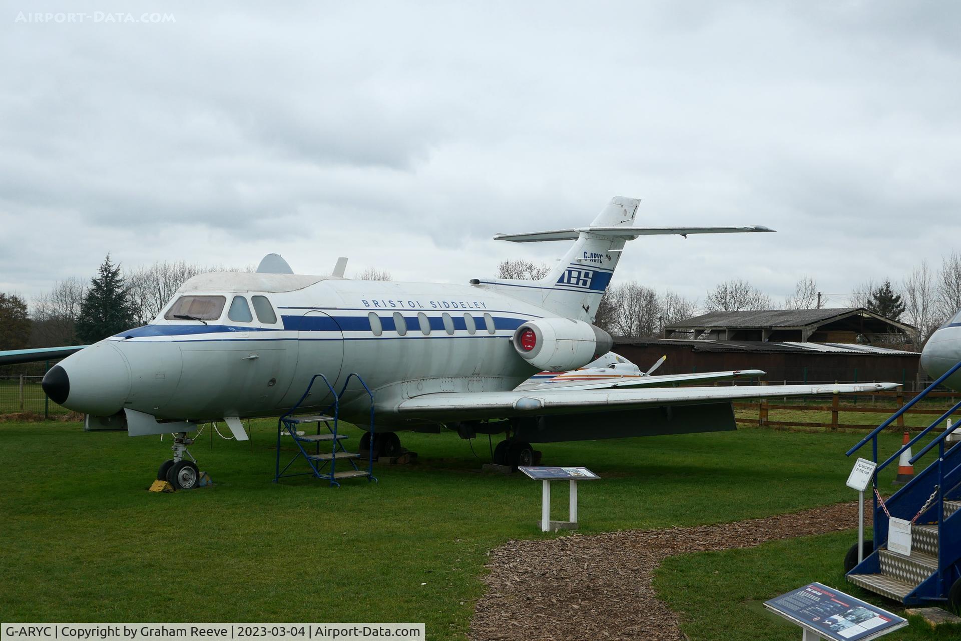 G-ARYC, 1963 De Havilland DH-125 Series 1/521 C/N 25003, On display at the De Havilland Museum, London Colney.