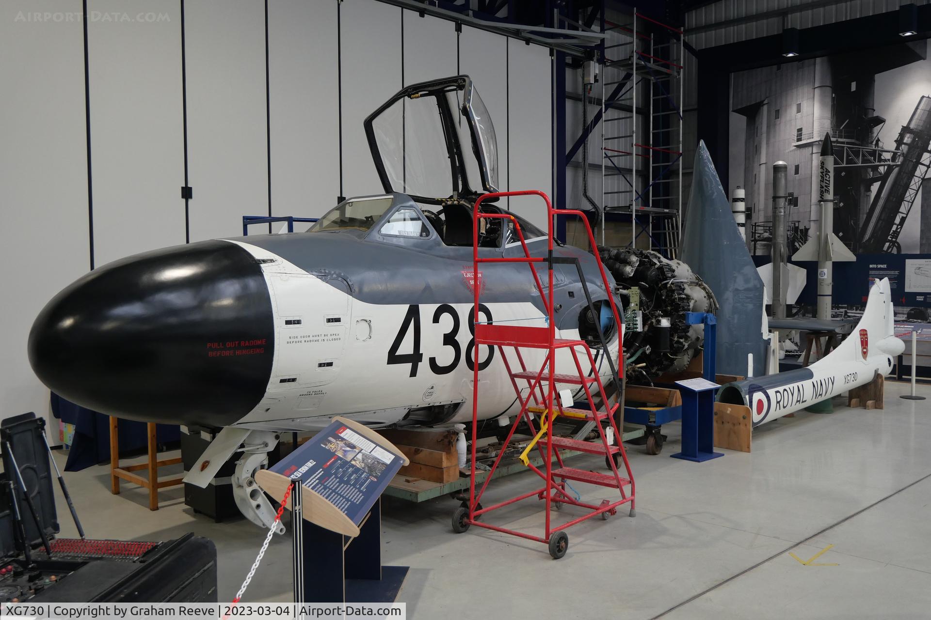 XG730, 1957 De Havilland DH-112 Sea Venom FAW.22 C/N 121131, On display at the De Havilland Museum, London Colney.