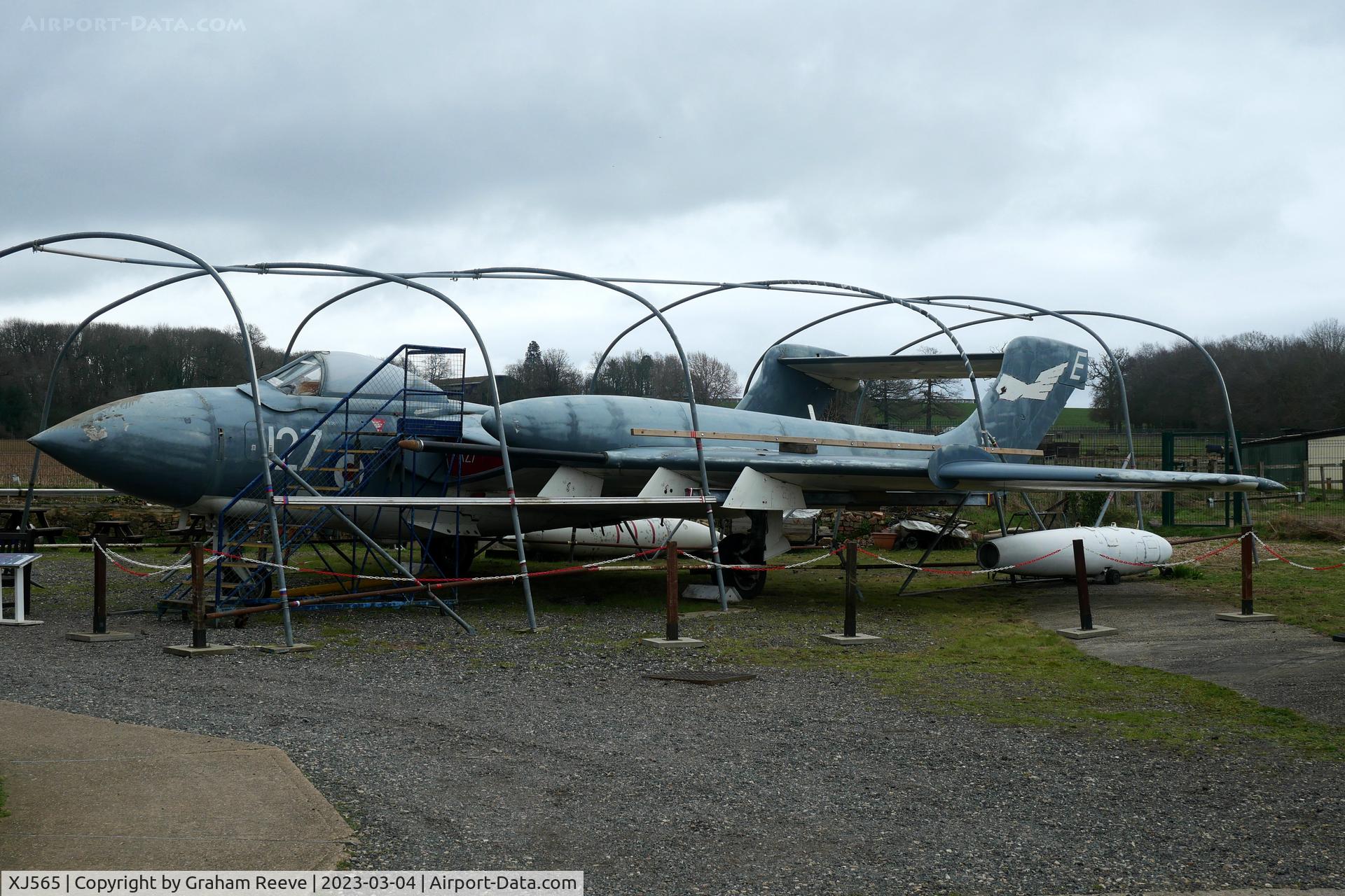 XJ565, De Havilland DH-110 Sea Vixen FAW.2 C/N 10047, On display at the De Havilland Museum, London Colney.