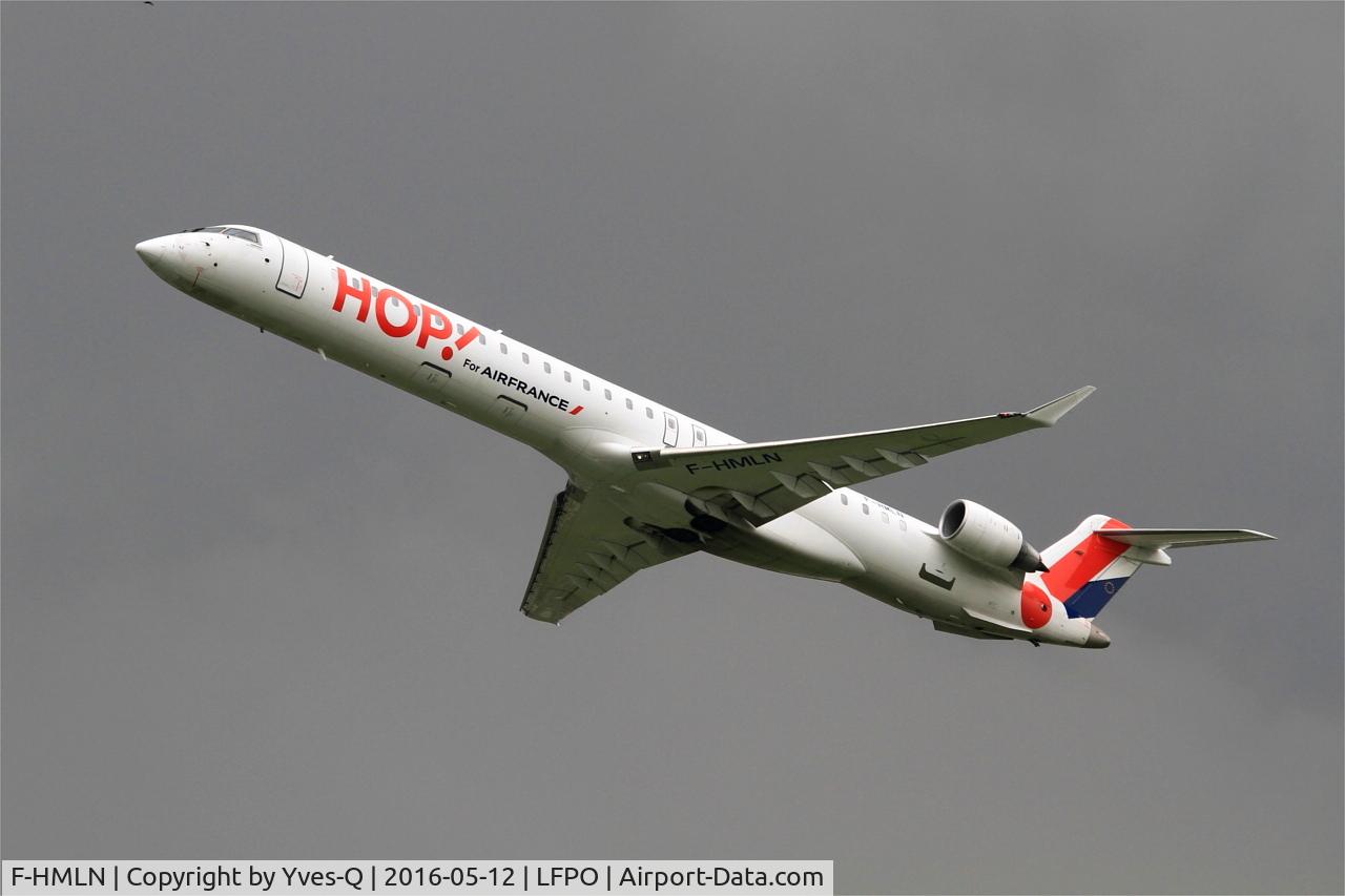 F-HMLN, 2012 Bombardier CRJ-1000EL NG (CL-600-2E25) C/N 19024, CRJ-1000 EL, Take off rwy 24, Paris Orly airport (LFPO - ORY)