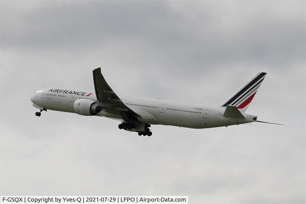 F-GSQX, 2007 Boeing 777-328/ER C/N 32963, Boeing 777-328ER, Climbing from rwy 24, Paris Orly airport (LFPO - ORY)