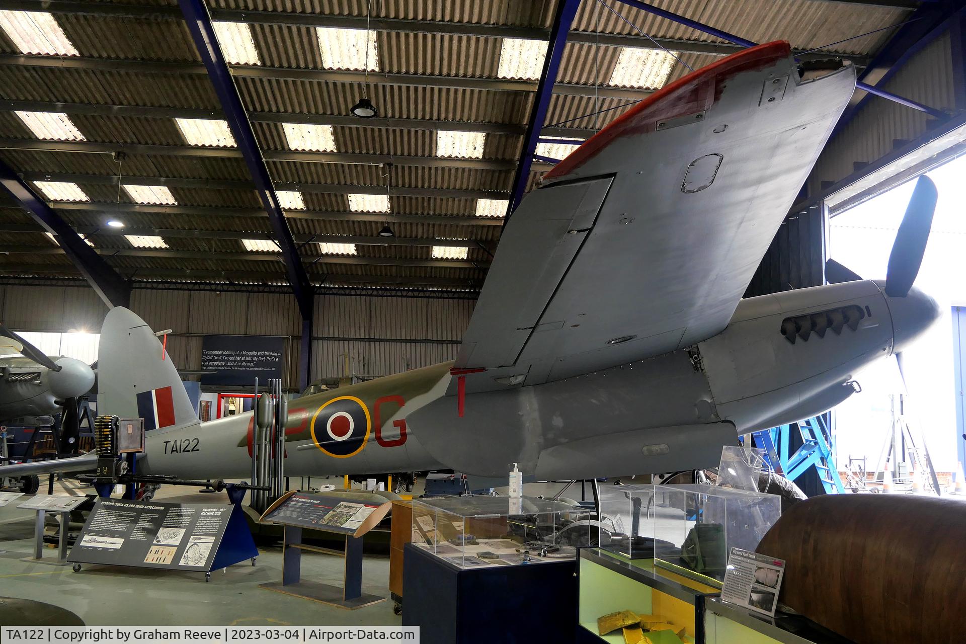 TA122, 1945 De Havilland DH-98 Mosquito FB.VI C/N Not found TA122, On display at the De Havilland Museum, London Colney.