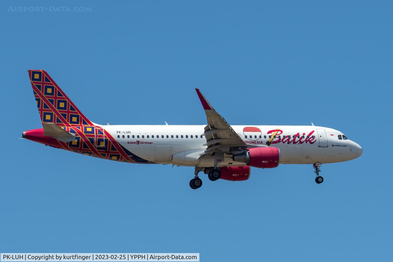 PK-LUH, 2016 Airbus A320-214 C/N 7245, A320-214 cn 7245. Batik Air Indonesia PK-LUH final R 21 YPPH 25 February 2023