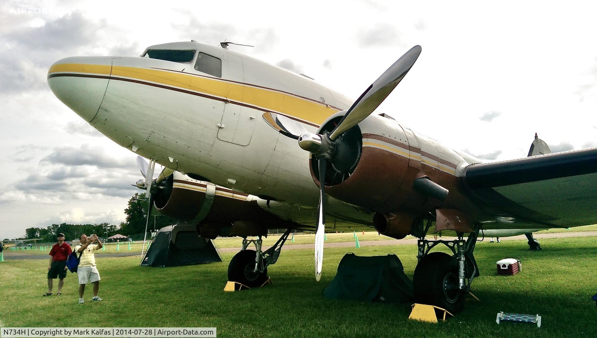 N734H, 1942 Douglas DC-3 (C-47-DL) C/N 4727, Douglas DC-3 (C-47-DL), N734DH at Oshkosh