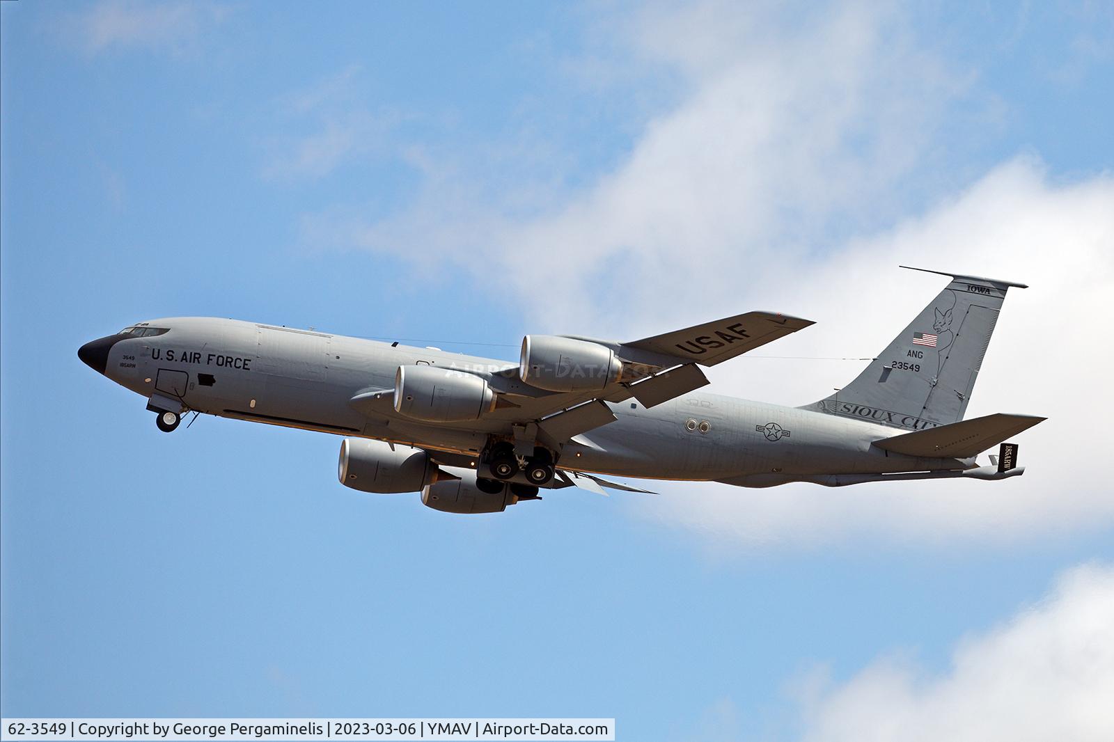 62-3549, 1962 Boeing KC-135R Stratotanker C/N 18532, Heading home from runway 18.