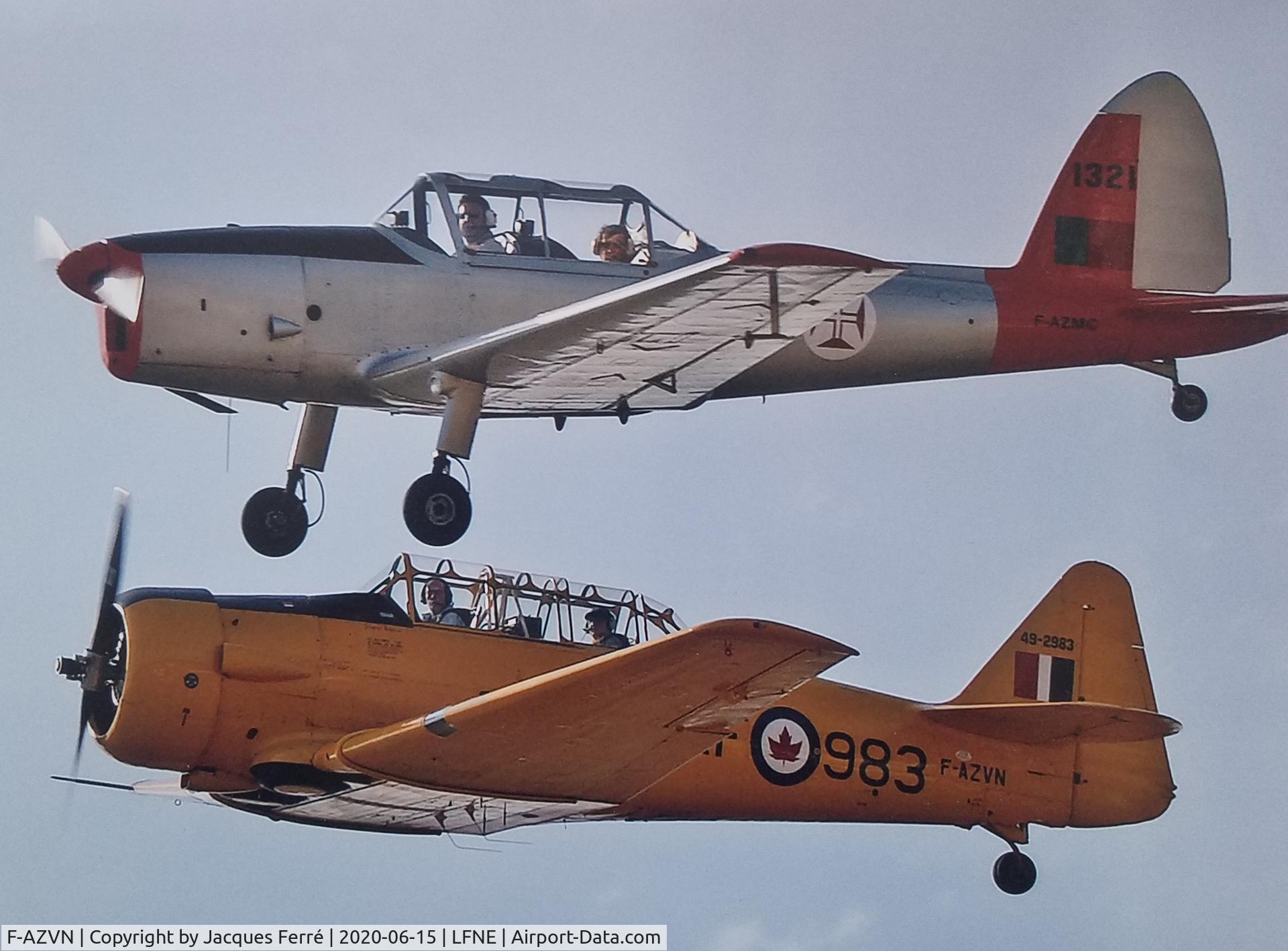 F-AZVN, 1941 North American T-6G Texan C/N 168-87, Chasing Chipmunk F-AZMC ex Portugese Air Force
