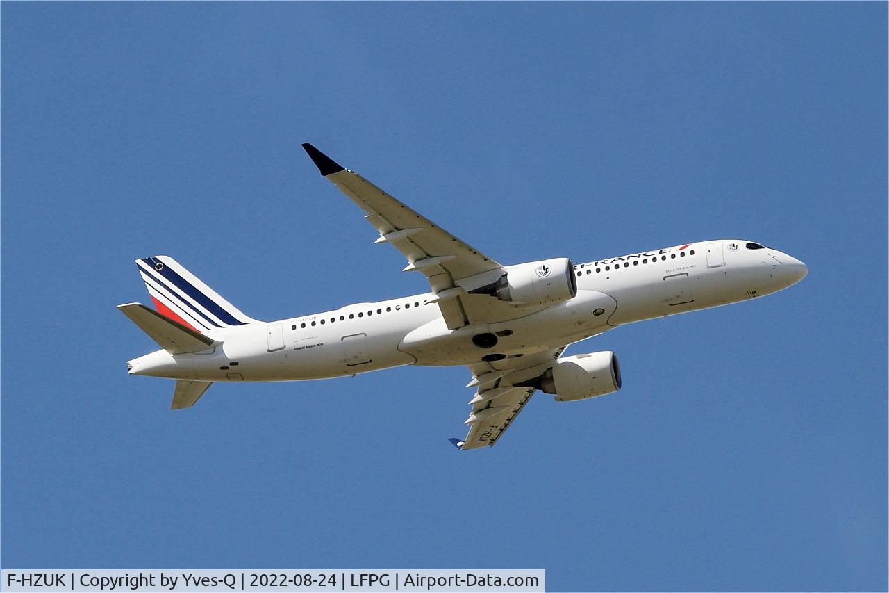 F-HZUK, 2022 Airbus A220-300 C/N 55173, Airbus A220-300, Climbing from rwy 09R, Roissy Charles De Gaulle airport (LFPG-CDG)