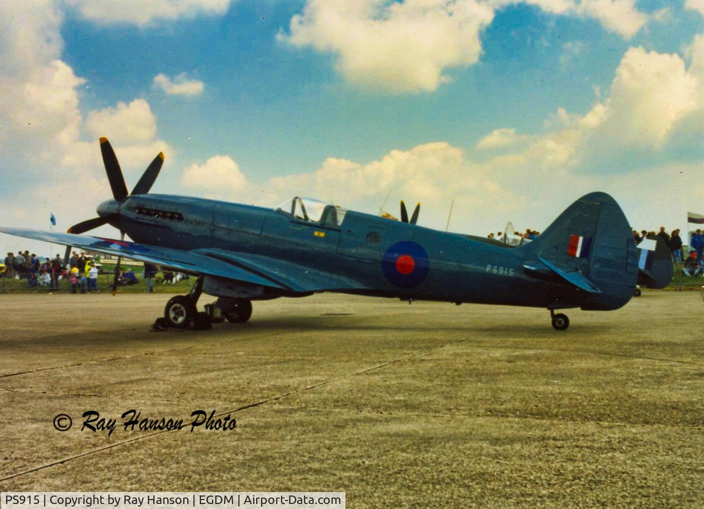 PS915, 1945 Supermarine 389 Spitfire PR.XIX C/N 6S/585121, Taken at the 1990 50th Battle of Britian Airshow at Boscombe Down