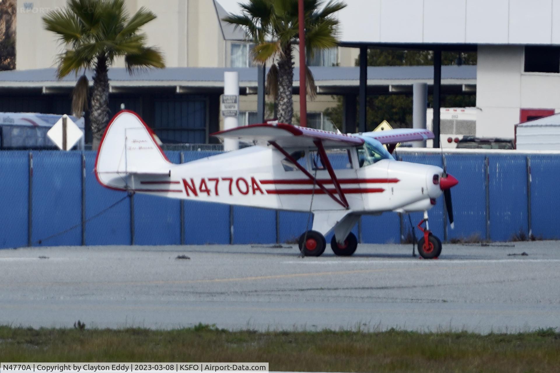 N4770A, 1956 Piper PA-22-150 C/N 22-3918, San Carlos Airport in California 2023.