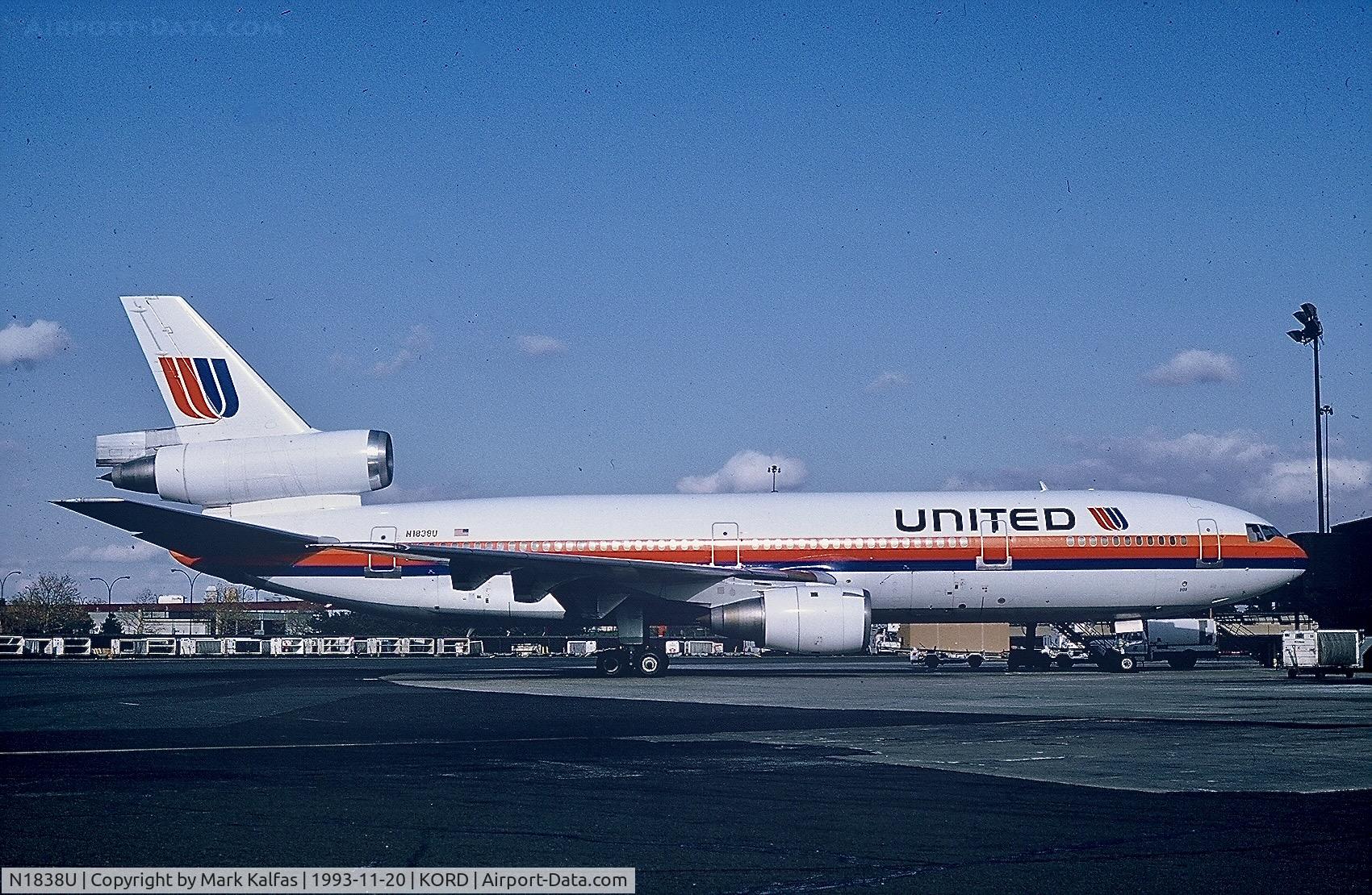 N1838U, 1979 McDonnell Douglas DC-10-10 C/N 46632, United DC-10,N1838U at ORD
