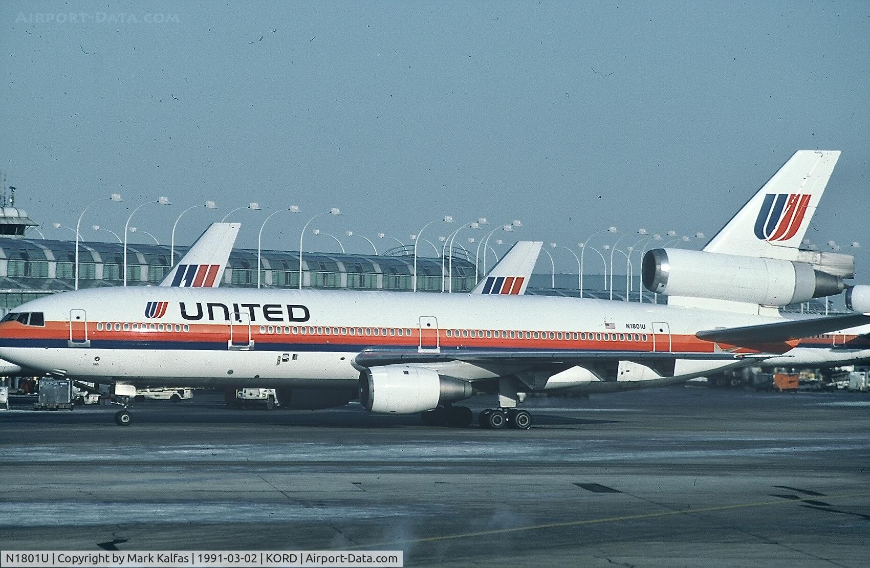 N1801U, 1971 McDonnell Douglas MD-10-10F C/N 46600, United Airlines DC-10, N1801U at ORD