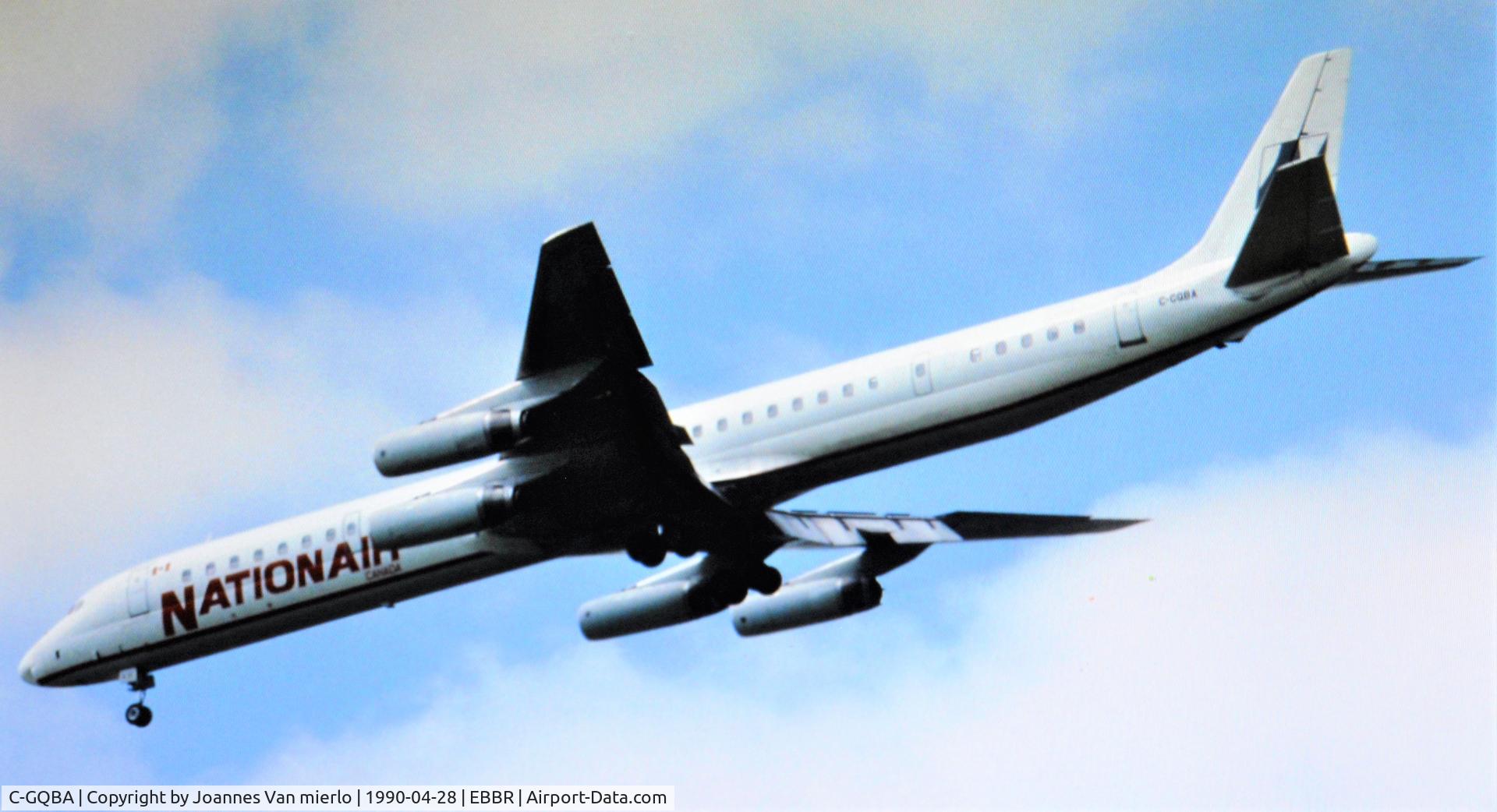 C-GQBA, 1970 Douglas DC-8-63 C/N 46155, Approaching BRU 25R Slide scan