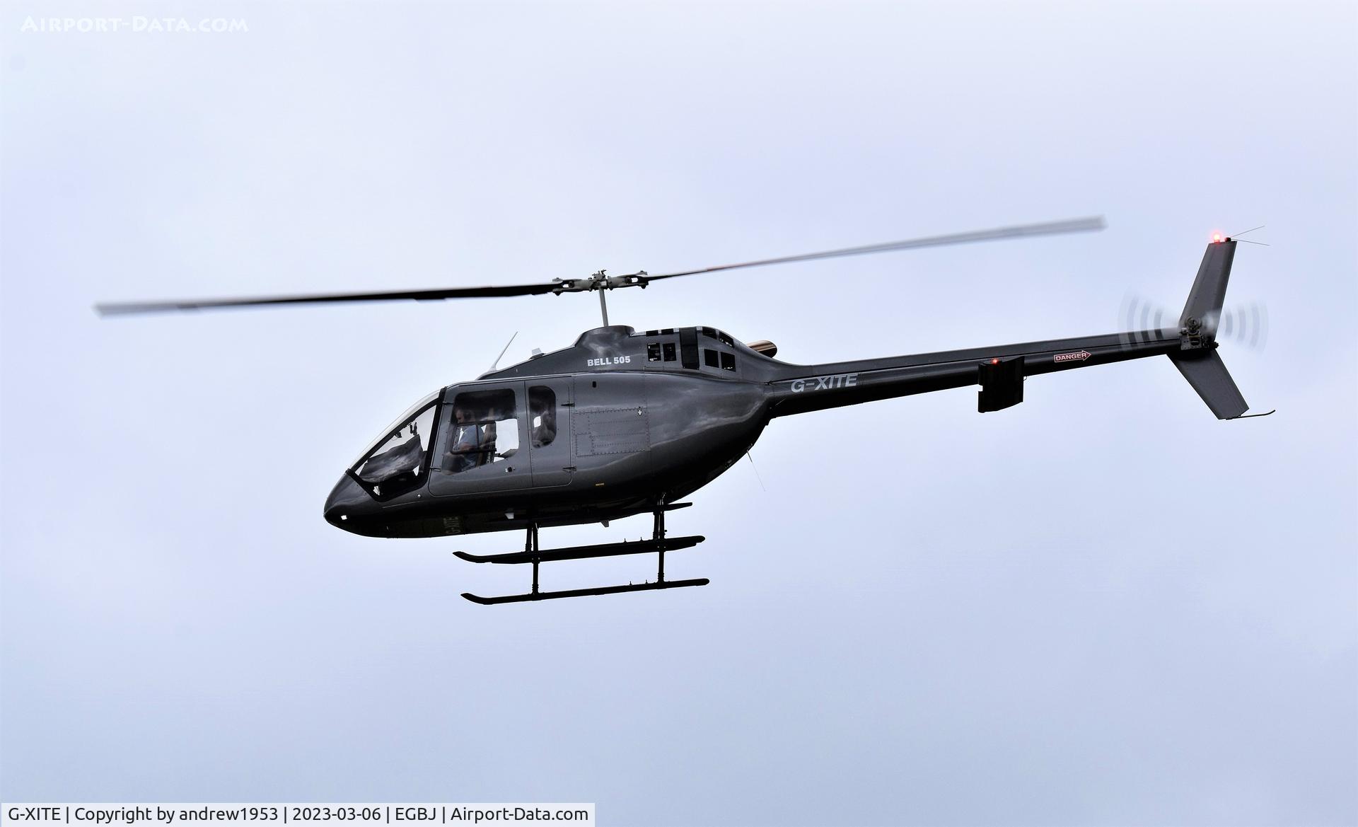 G-XITE, 2022 Bell 505 Jet Ranger X C/N 65388, G-XITE at Gloucestershire Airport.