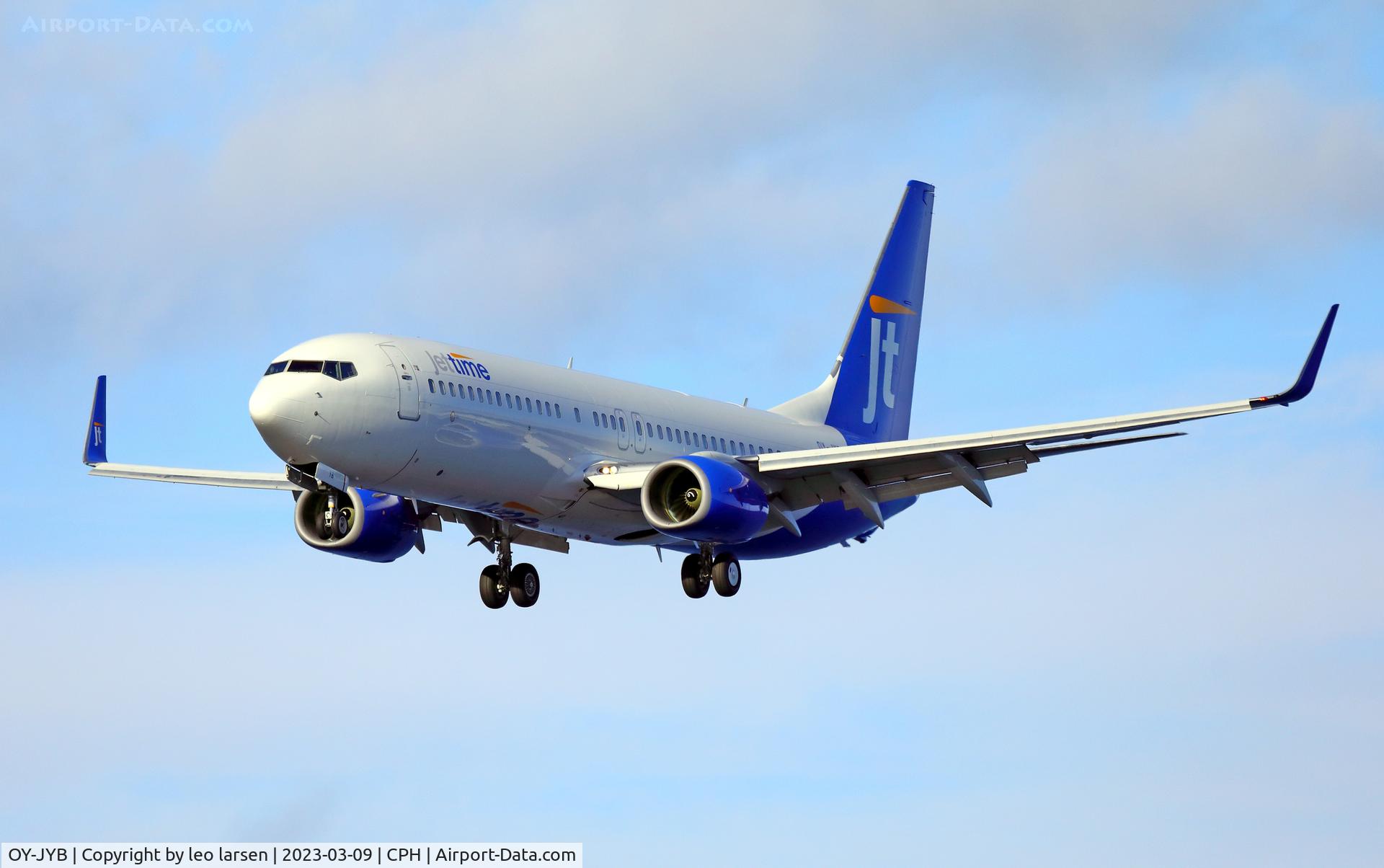 OY-JYB, 2012 Boeing 737-8KN C/N 40254, Copenhagen 9.3.2023 on delivery flight.