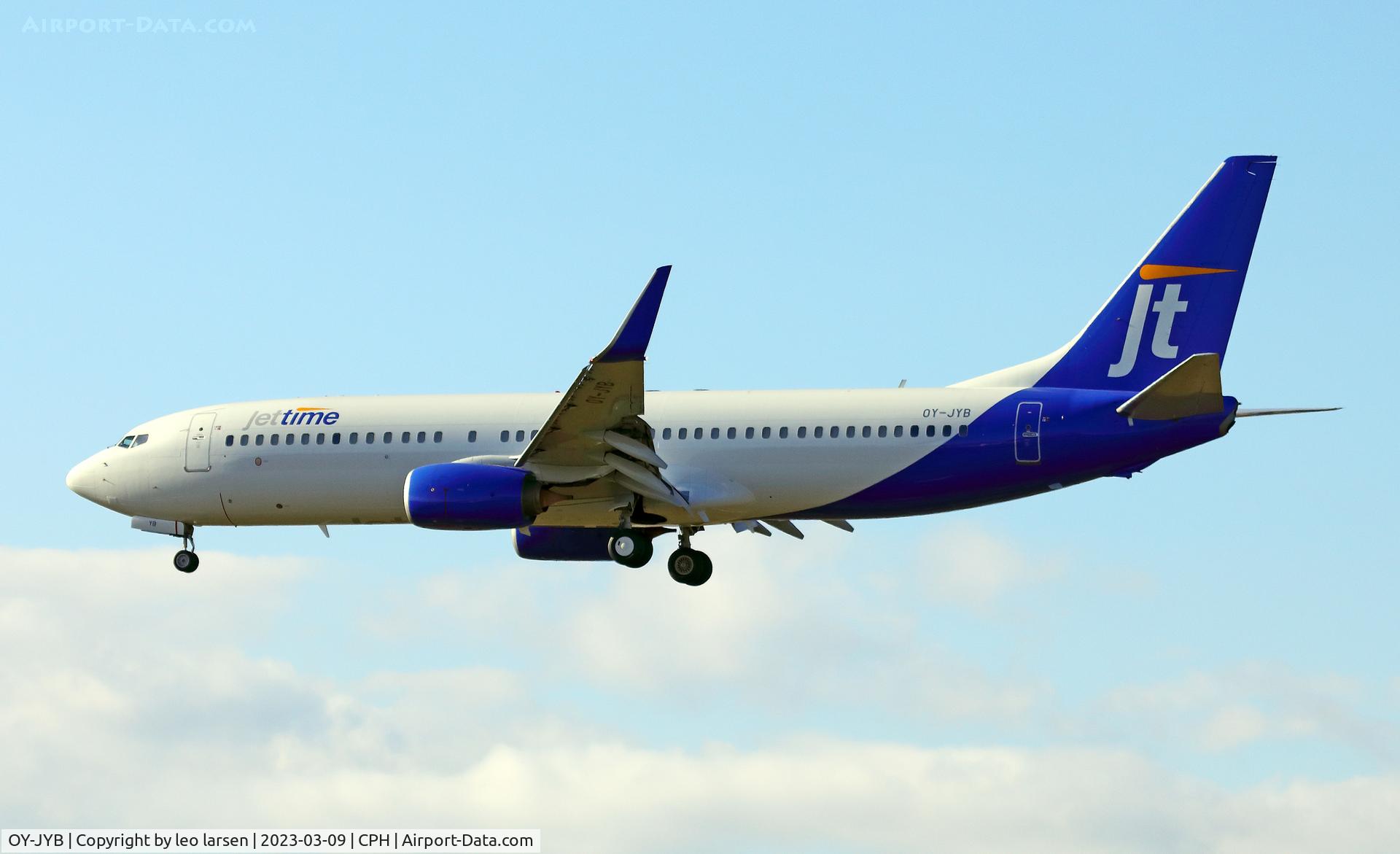 OY-JYB, 2012 Boeing 737-8KN C/N 40254, Copenhagen 9.3.2023 on delivery flight.ex A6-FEA