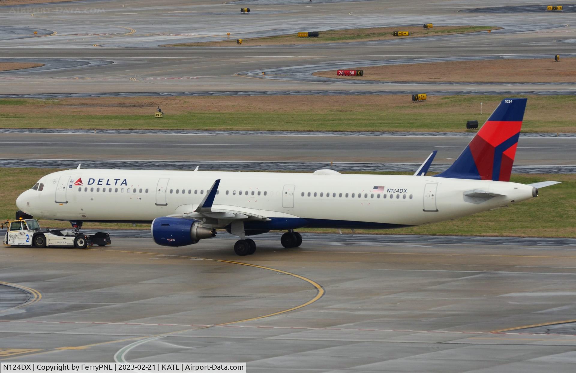 N124DX, 2021 Airbus A321-211 C/N 10251, Delta A321 after some tlc towed back into service