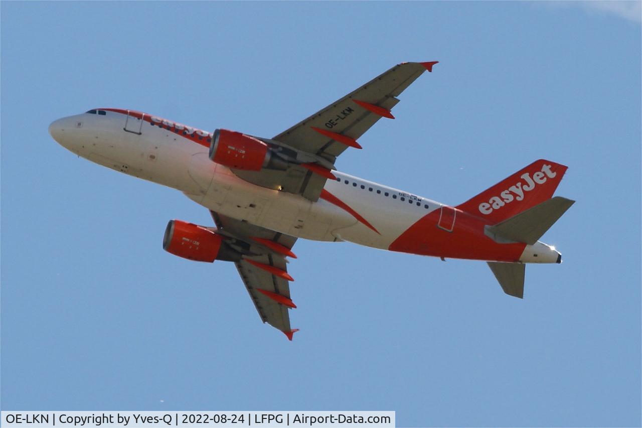 OE-LKN, 2007 Airbus A319-111 C/N 3036, Airbus A319-111, Climbing rwy 08L, Roissy Charles De Gaulle airport (LFPG-CDG)