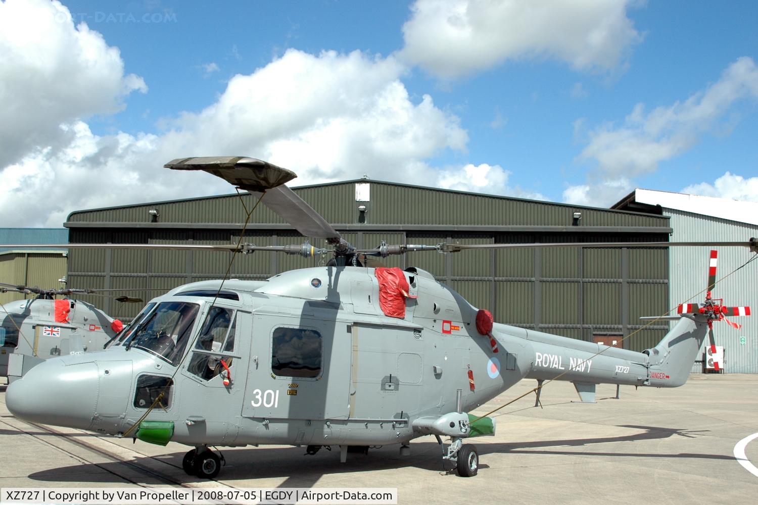 XZ727, Westland Lynx HAS.3S C/N 199, Fleet Air Arm Lynx HAS.3 helicopter at RNAS Yeovilton Air Day 2008